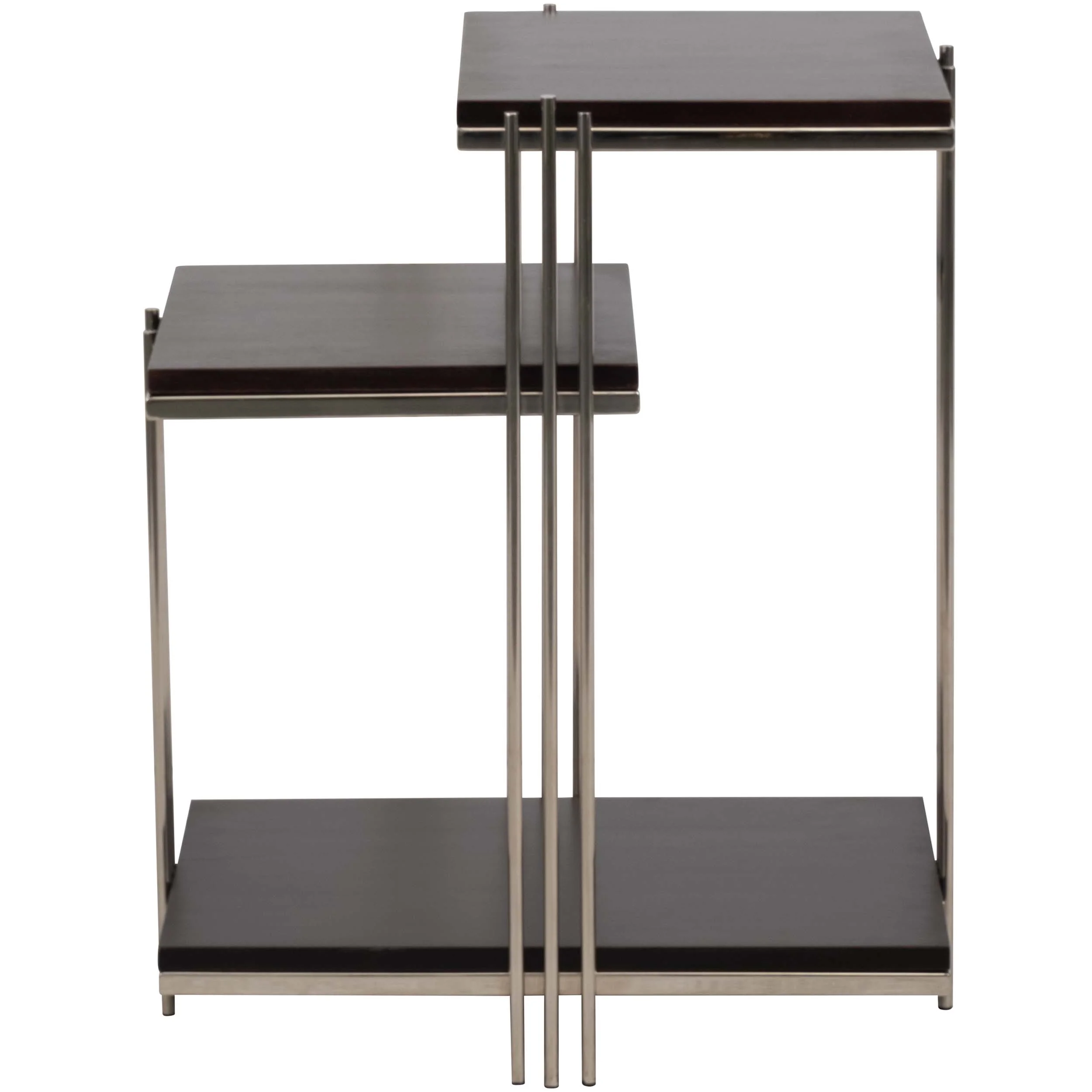 3-Tier Side Table, Brown - Image 2
