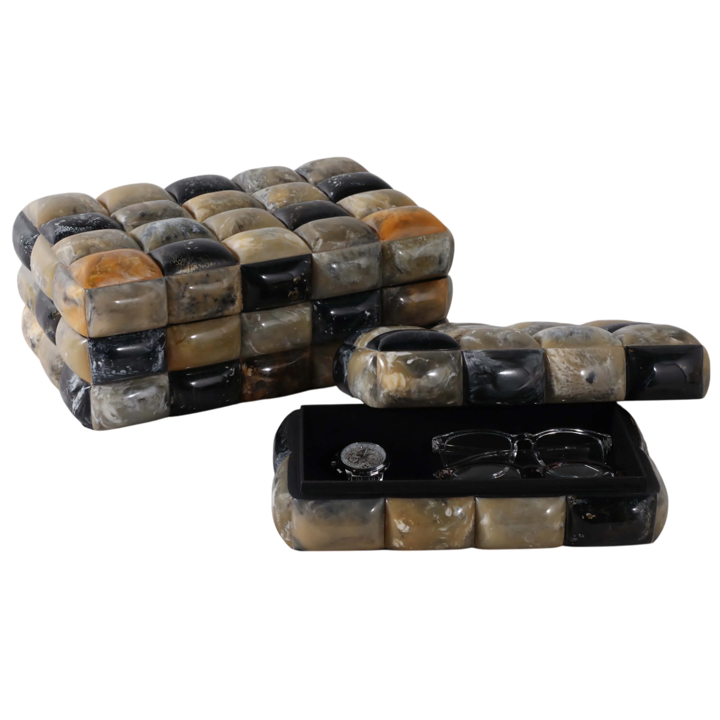3D Horn-Look Boxes, Multi, Set of 2 - Image 3