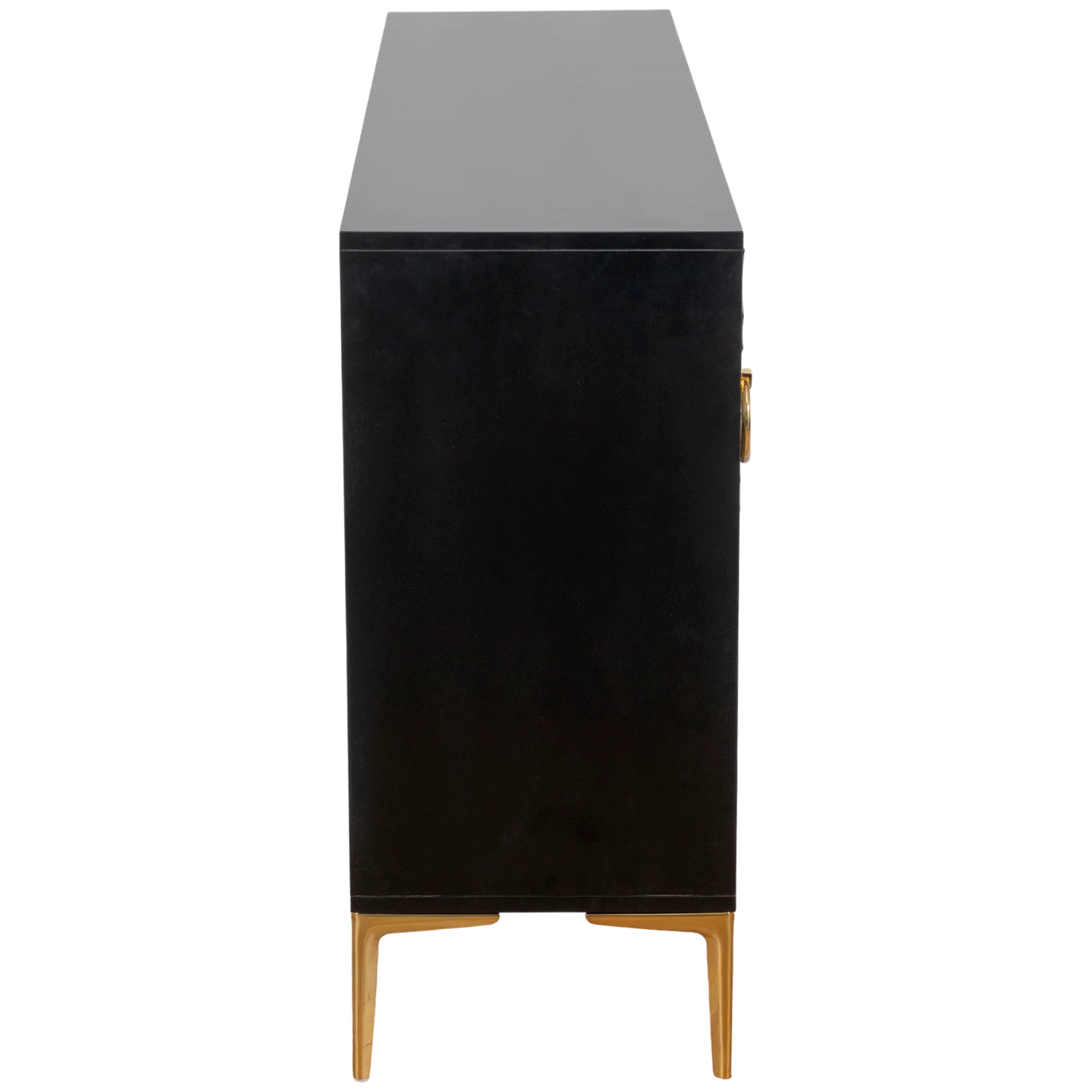 4 Door Cabinet, Black - Image 2