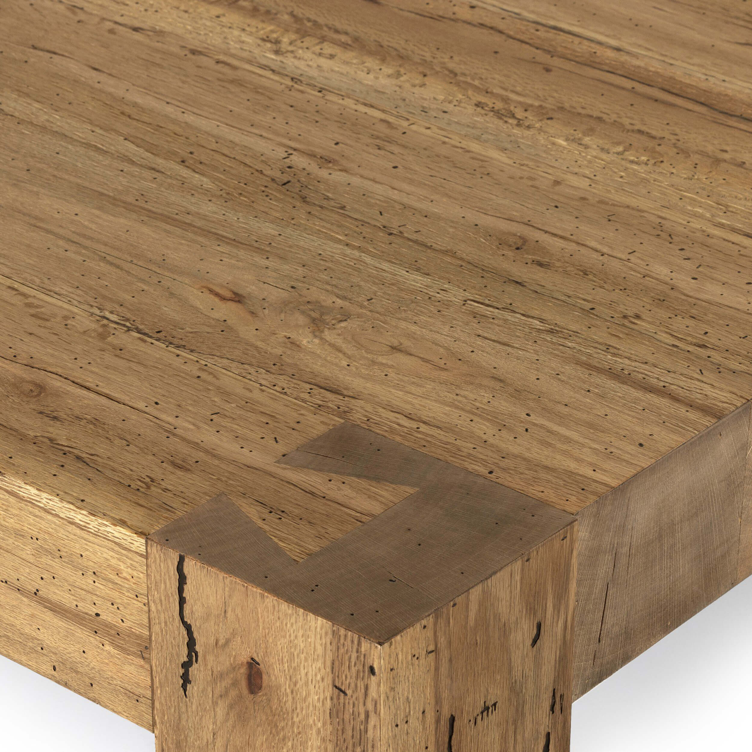 Abaso Coffee Table, Rustic Wormwood Oak by Four Hands - Image 3