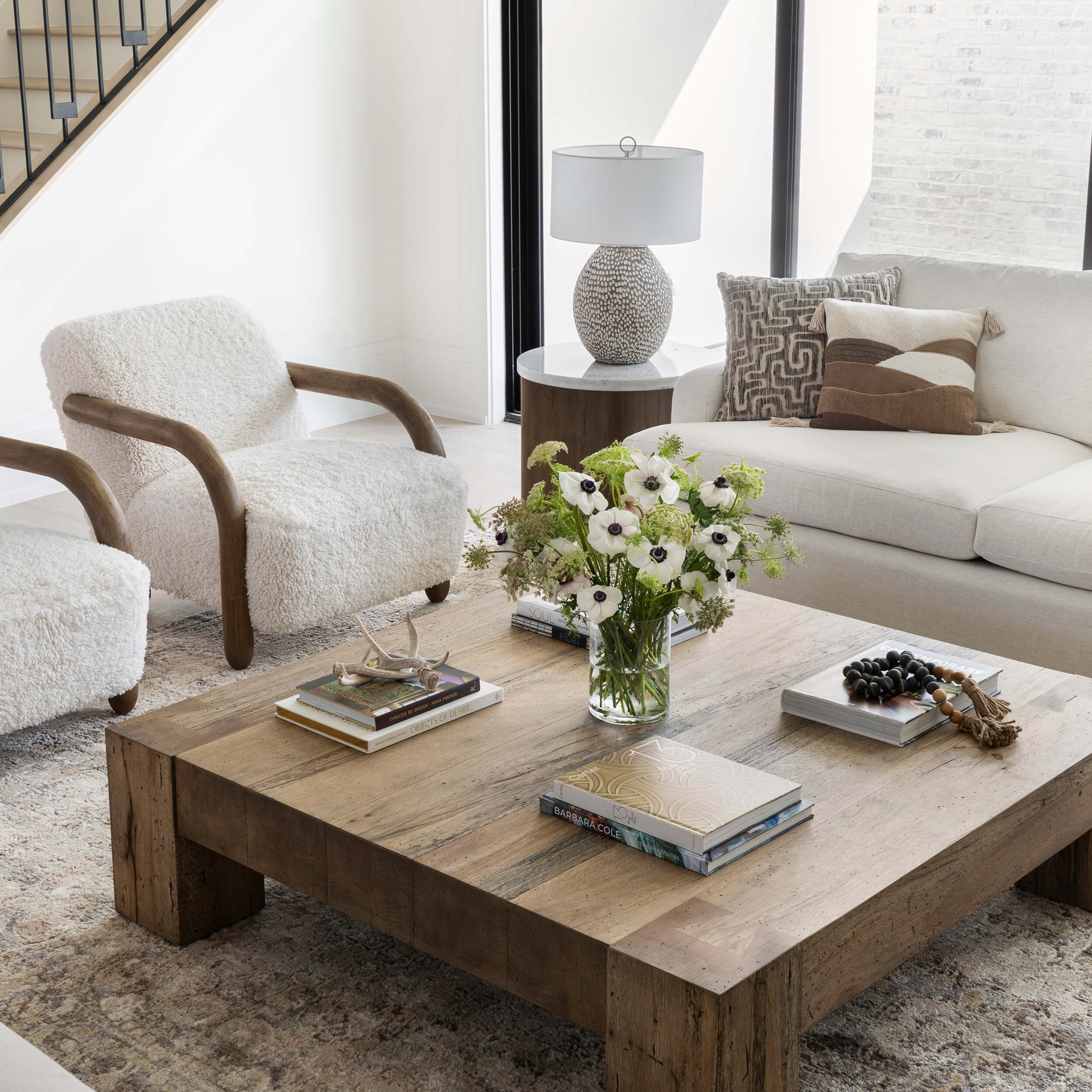 Abaso Coffee Table, Rustic Wormwood Oak by Four Hands - Image 9