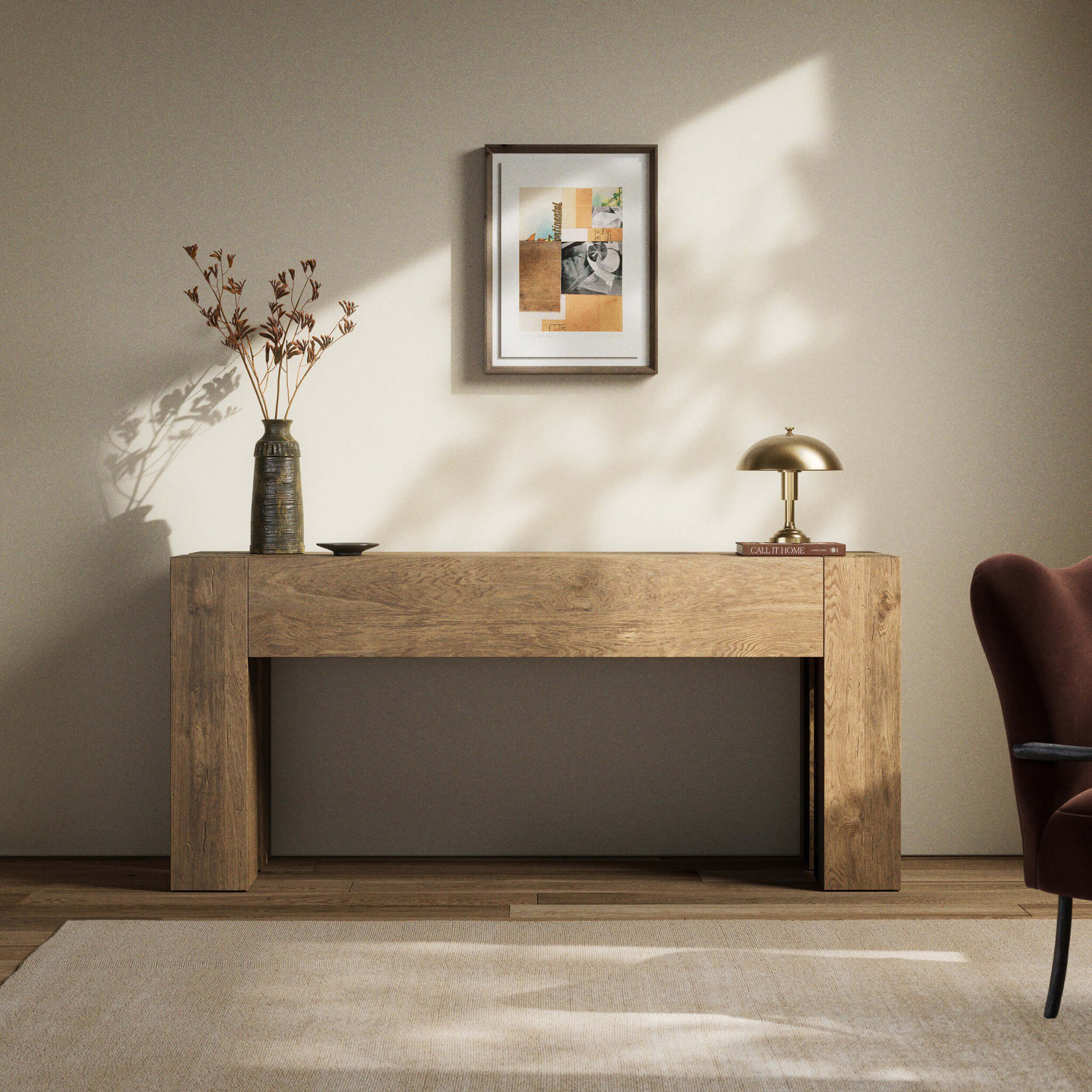 Abaso Console Table, Rustic Wormwood by Four Hands - Image 15