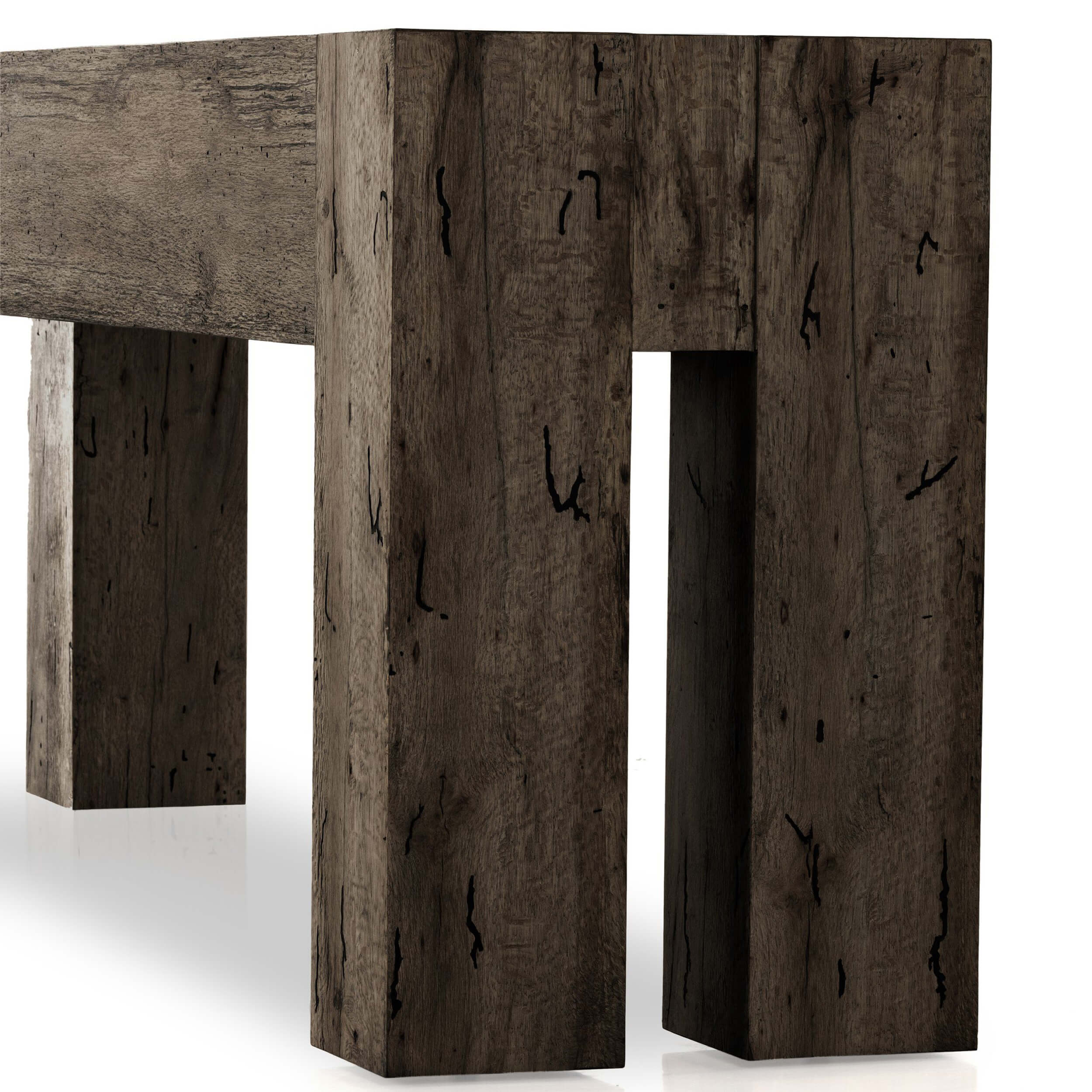 Abaso Console Table, Rustic Ebony by Four Hands - Image 9
