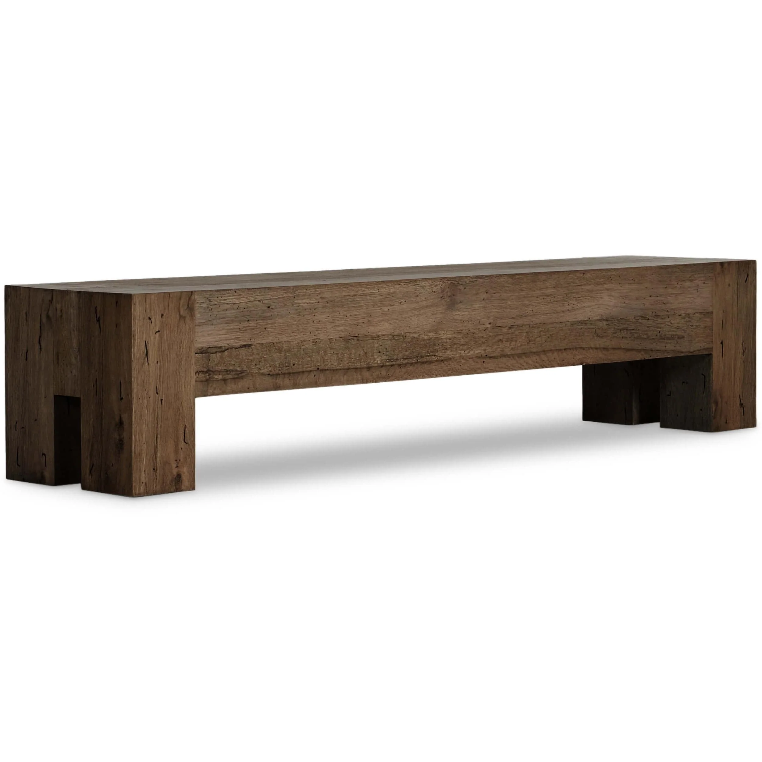 Abaso Large Bench, Rustic Ebony by Four Hands