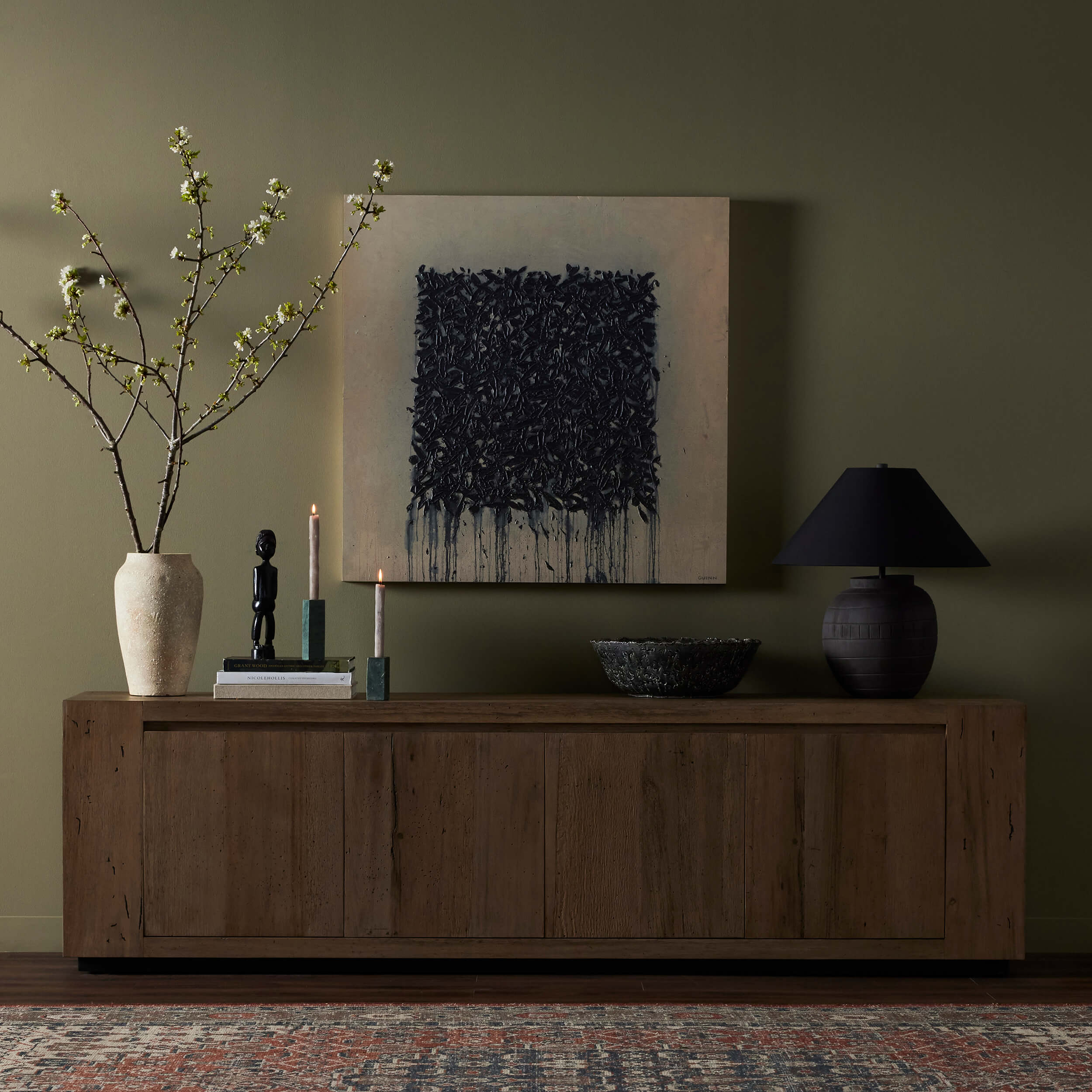 Abaso Media Console, Rustic Wormwood by Four Hands - Image 5