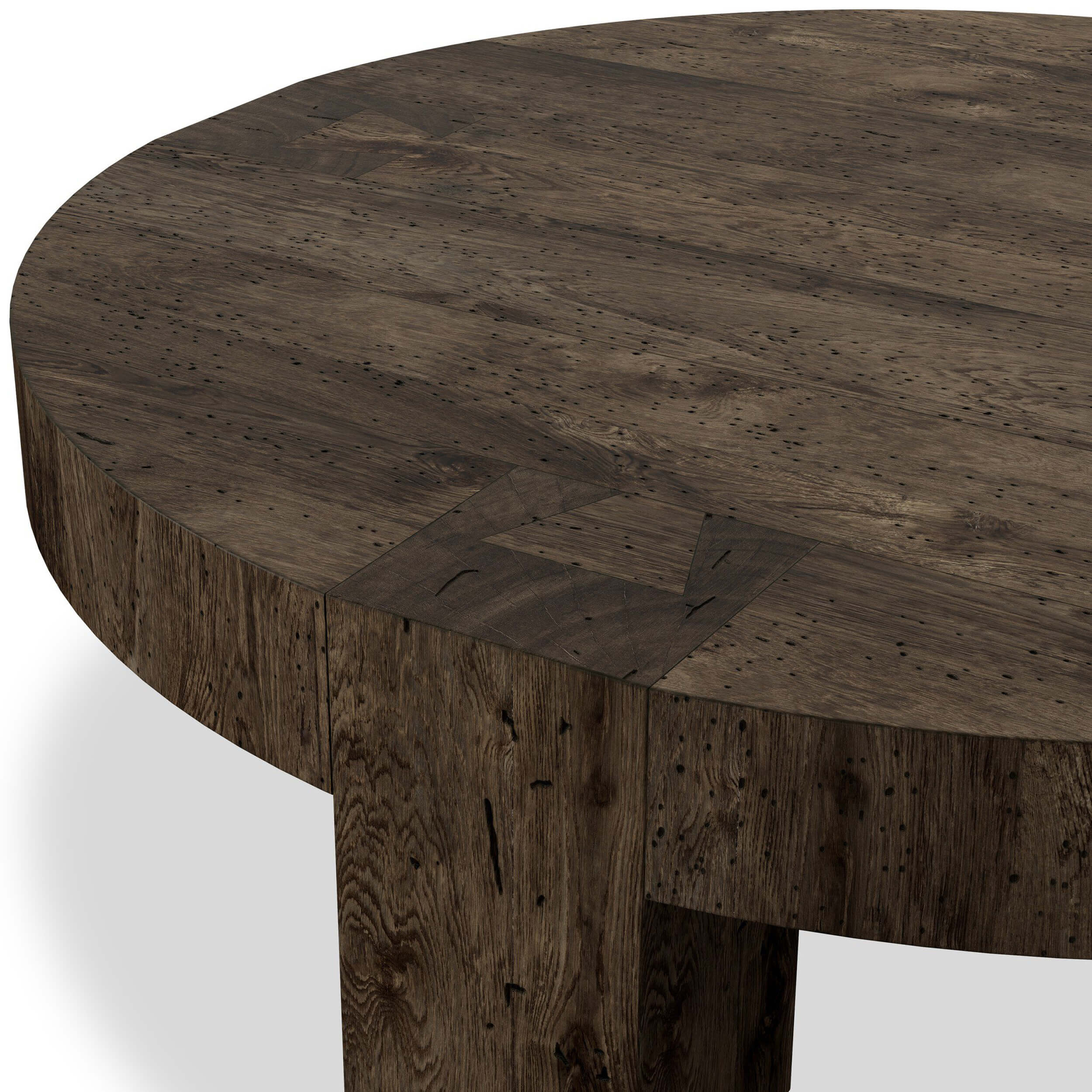 Abaso Round Coffee Table, Ebony Rustic by Four Hands - Image 10