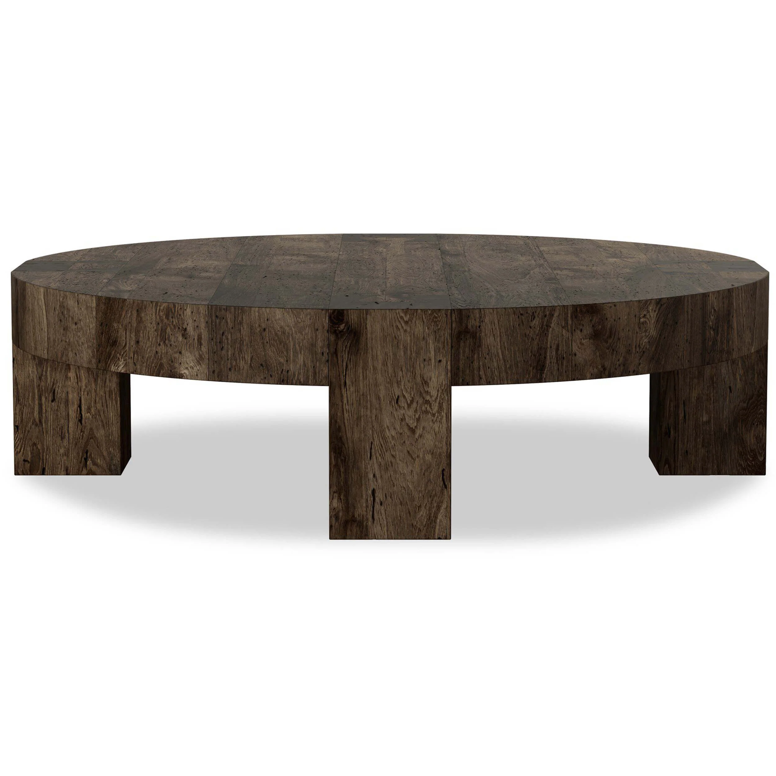 Abaso Round Coffee Table, Ebony Rustic by Four Hands - Image 7