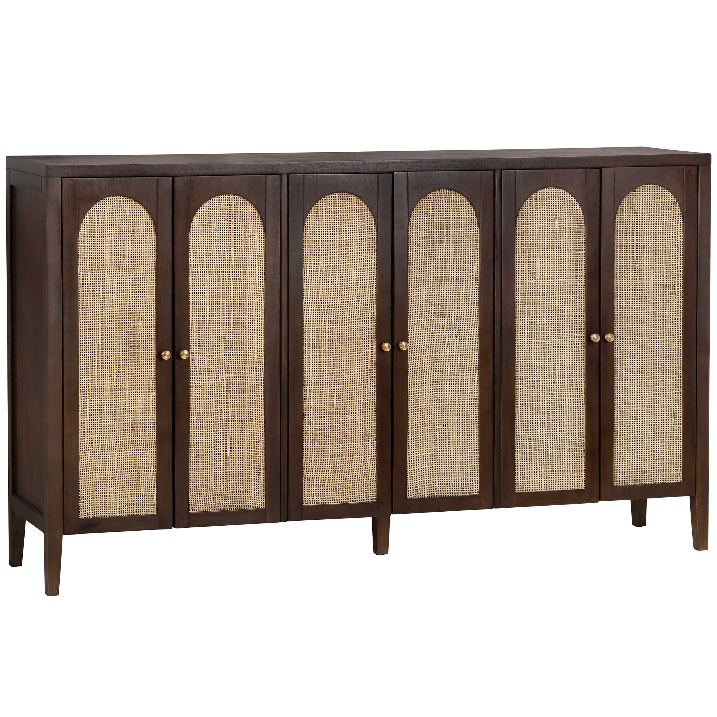 Acadian 6 Door Cabinet, Brown
