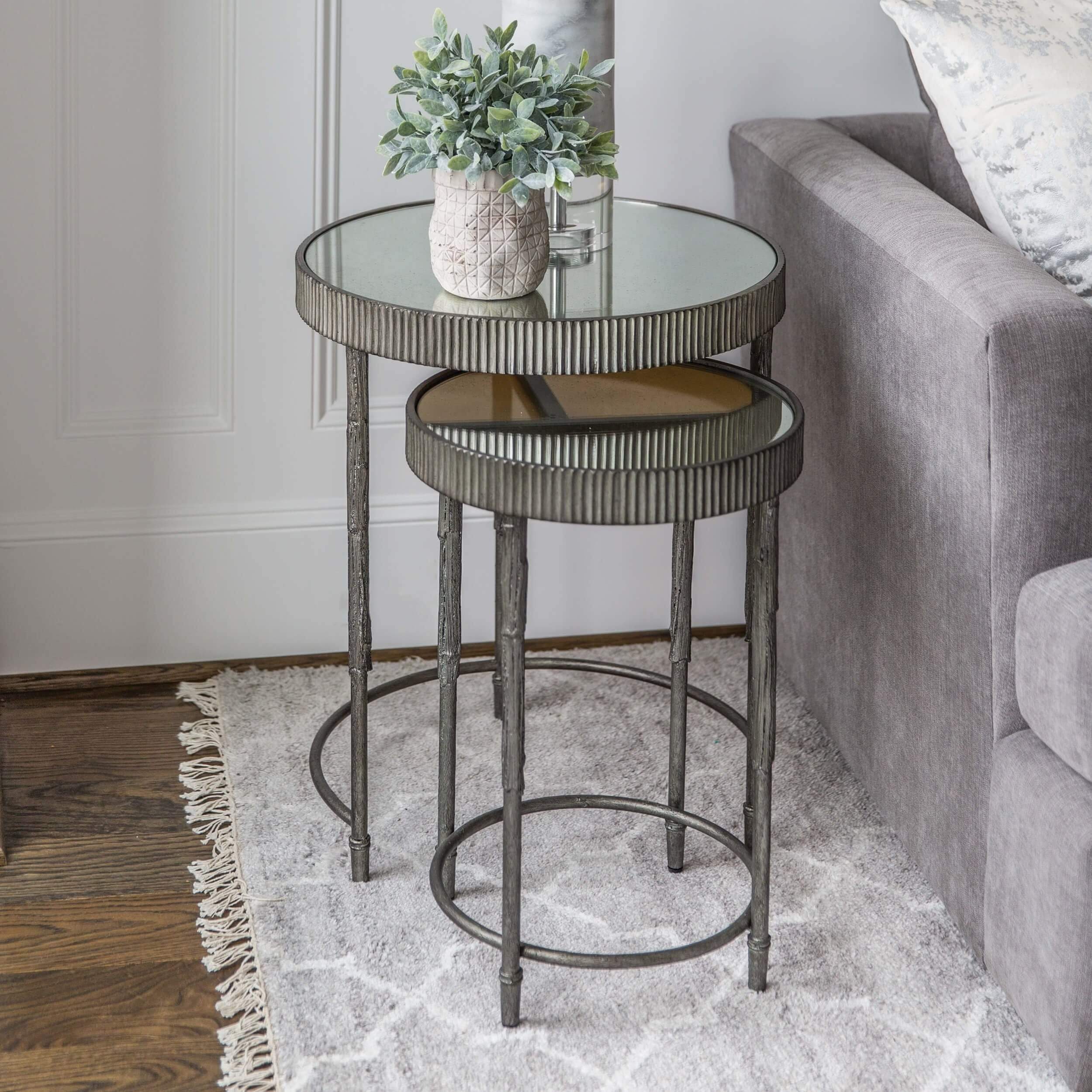 Accent Nesting Tables, Silver, Set of 2 - Image 6