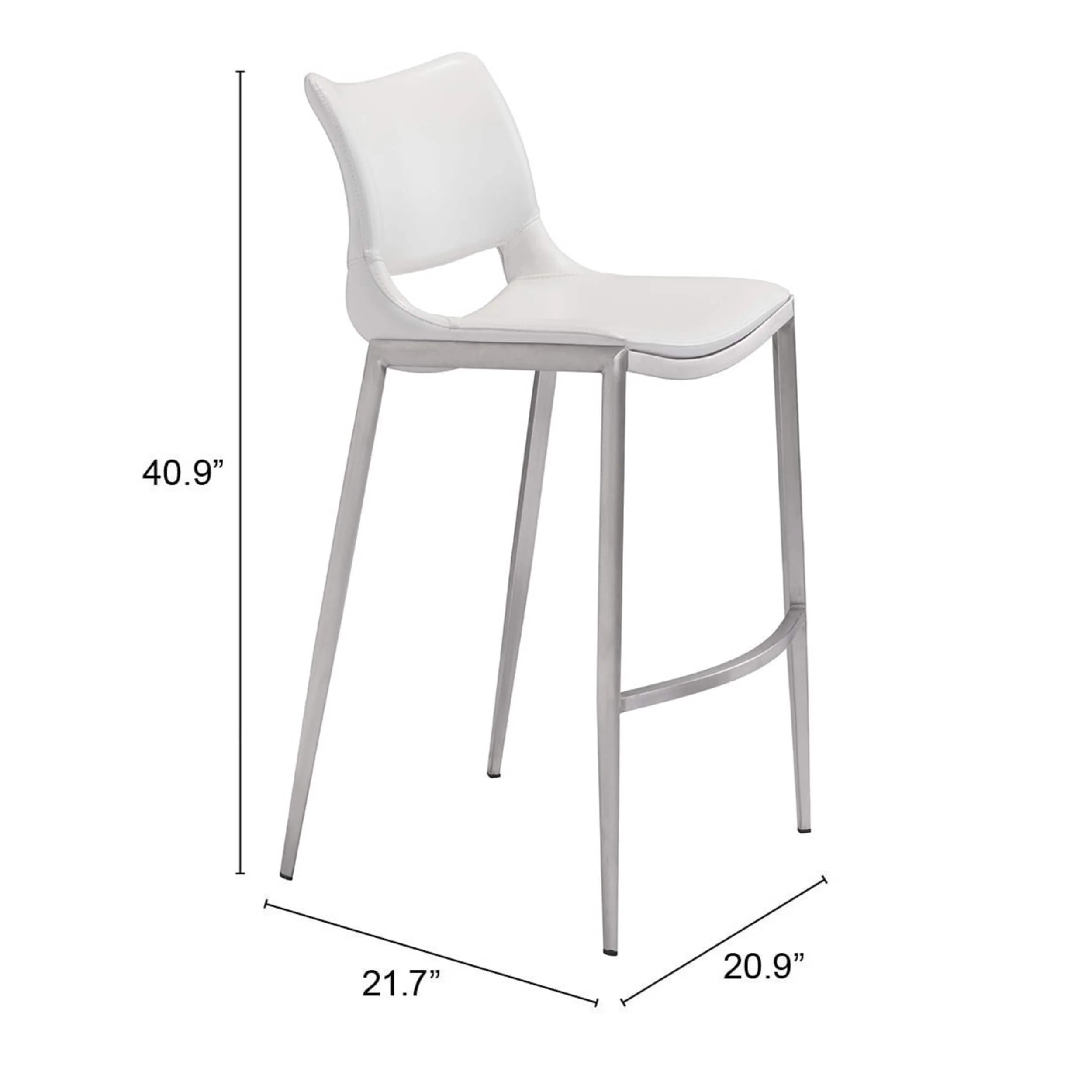 Ace Barstool, White, Set of 2 - Image 7