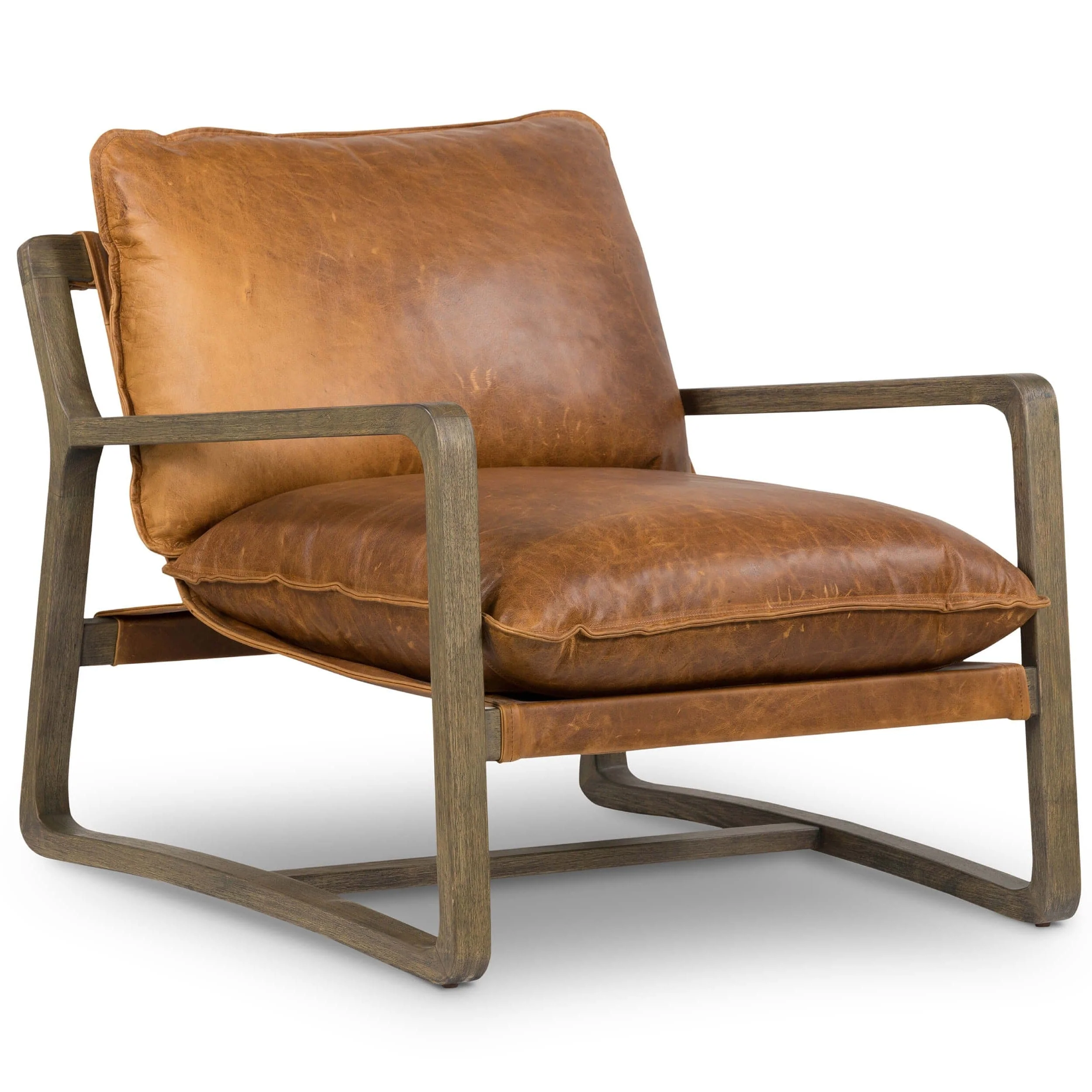 Ace Leather Chair, Raleigh Chestnut by Four Hands
