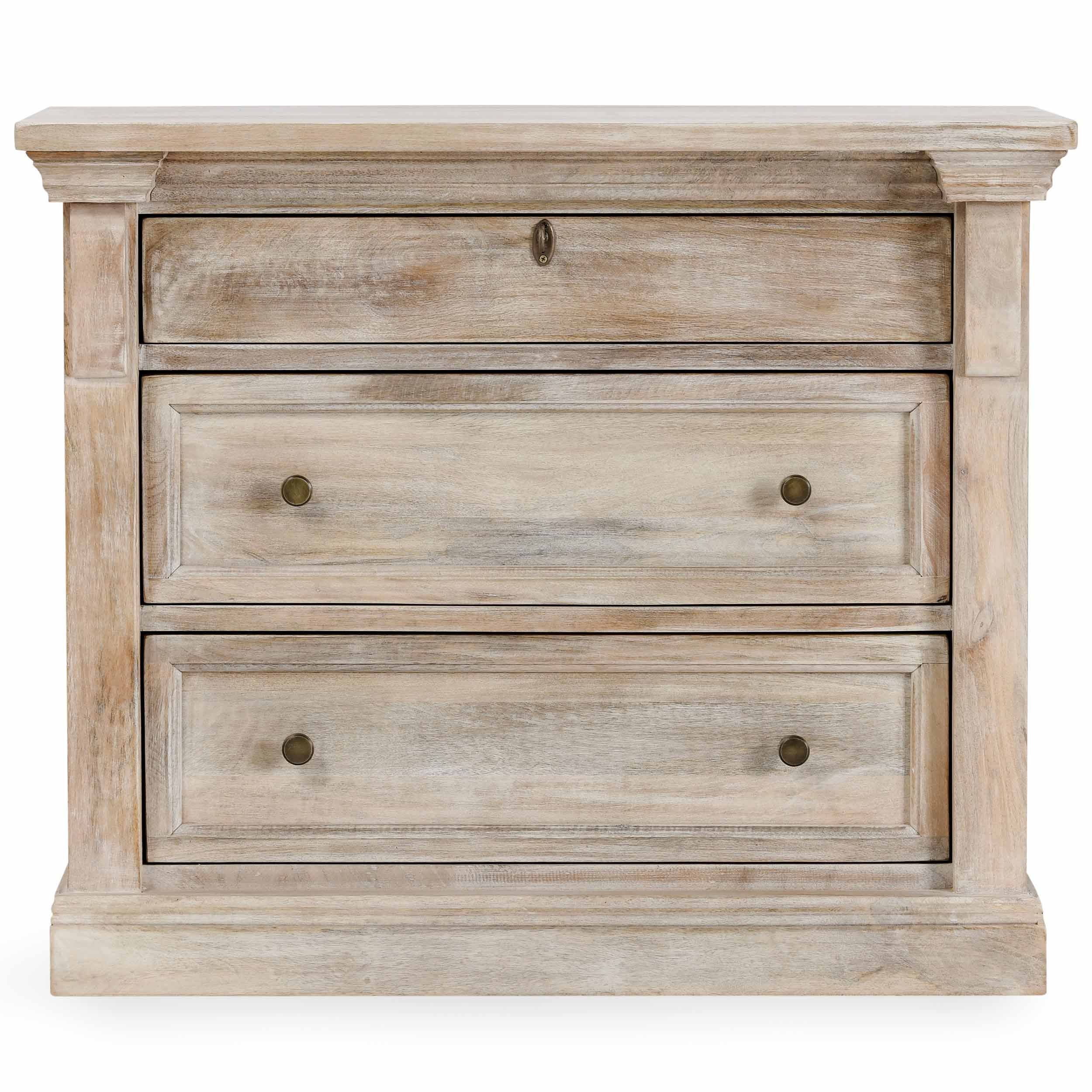 Adelaide 3 Drawer Nightstand, Natural White Wash - Image 2