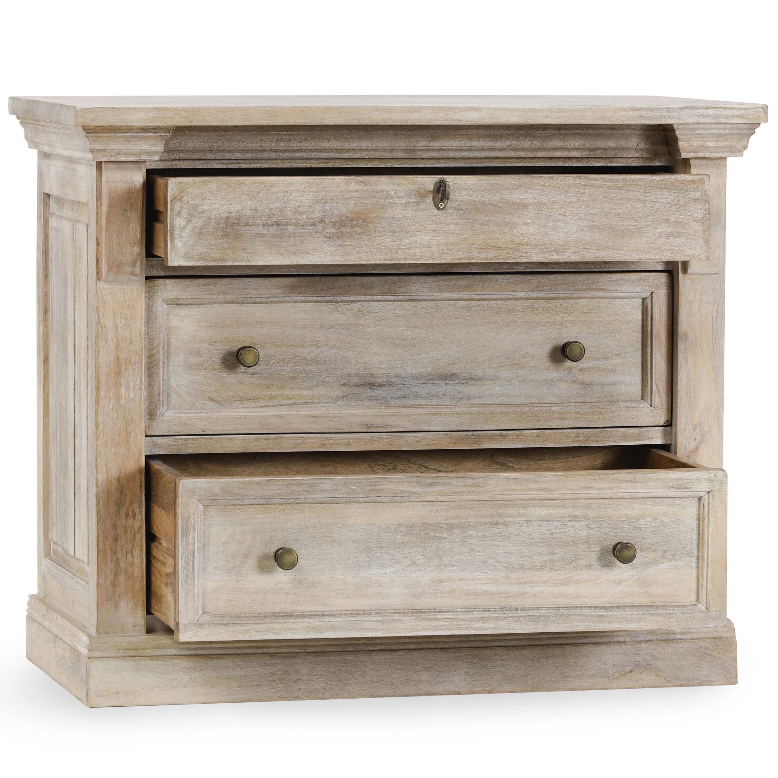Adelaide 3 Drawer Nightstand, Natural White Wash - Image 4