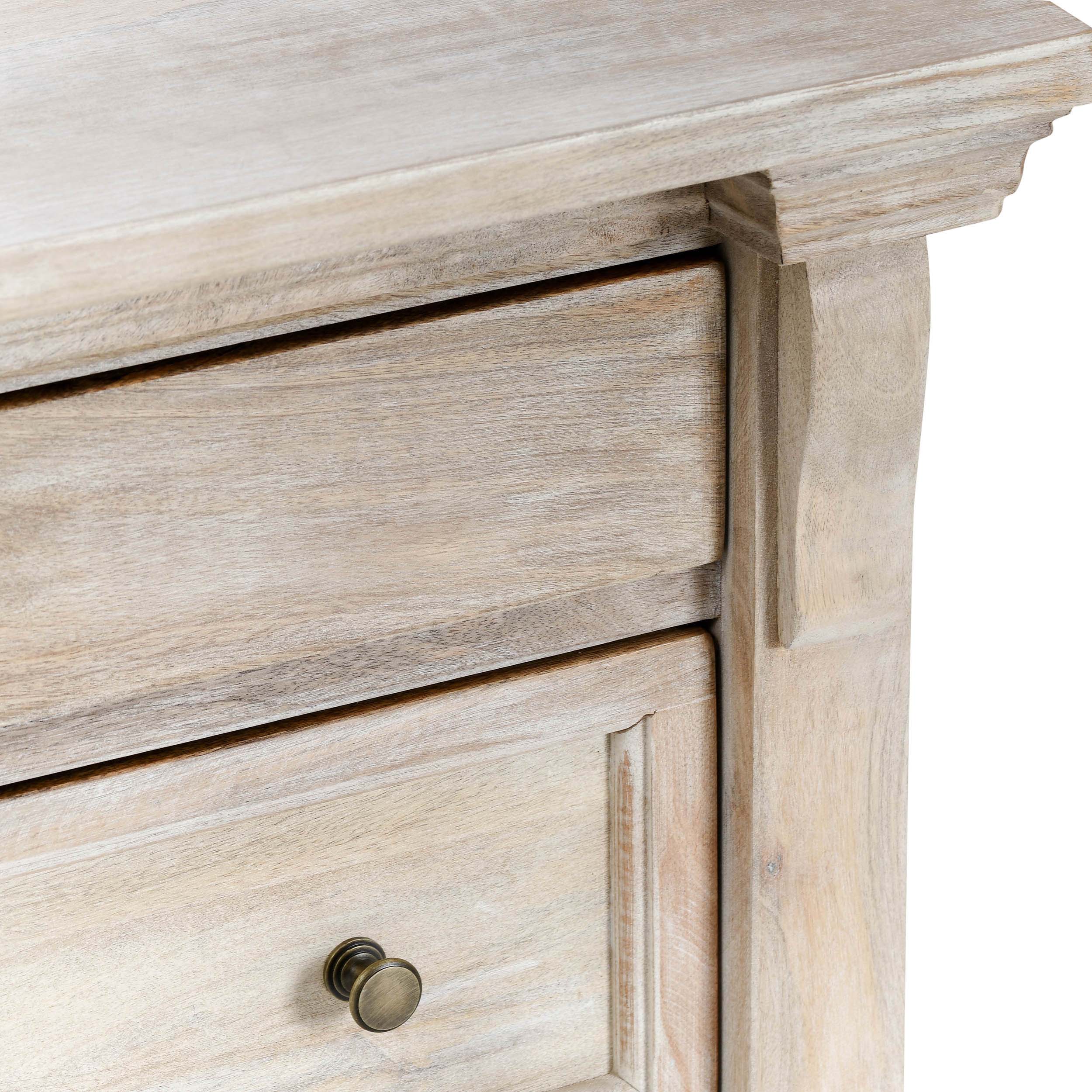 Adelaide 3 Drawer Nightstand, Natural White Wash - Image 5