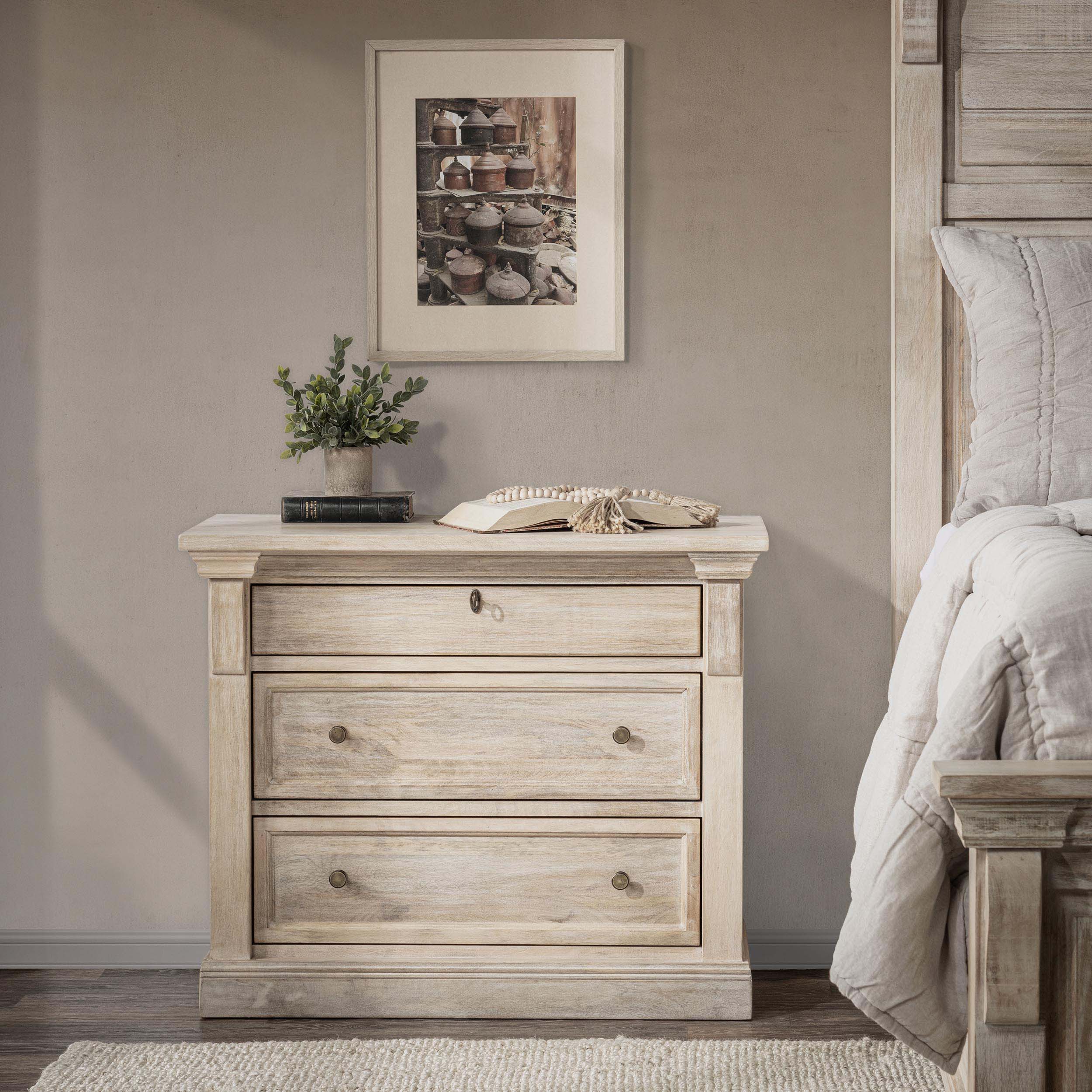 Adelaide 3 Drawer Nightstand, Natural White Wash - Image 7