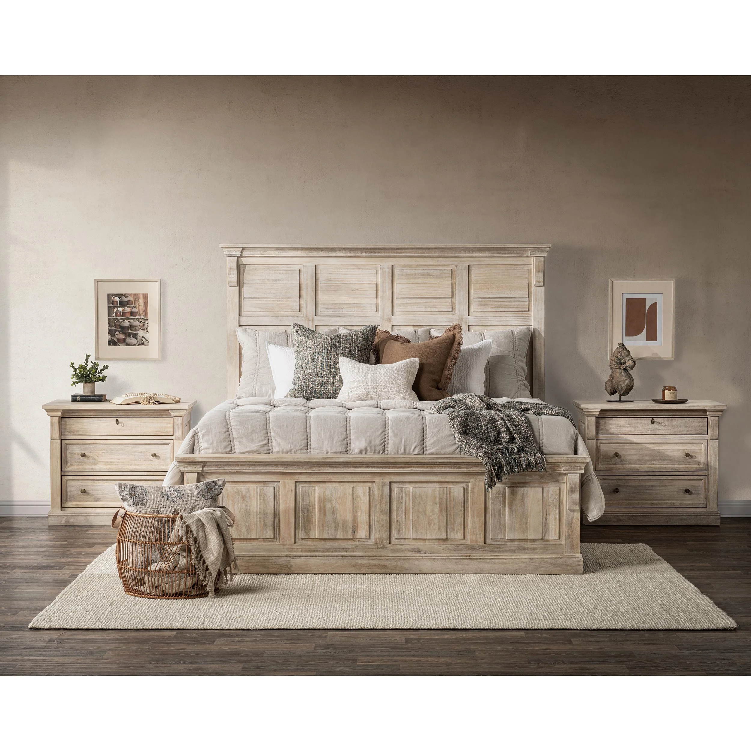 Adelaide 3 Drawer Nightstand, Natural White Wash - Image 8
