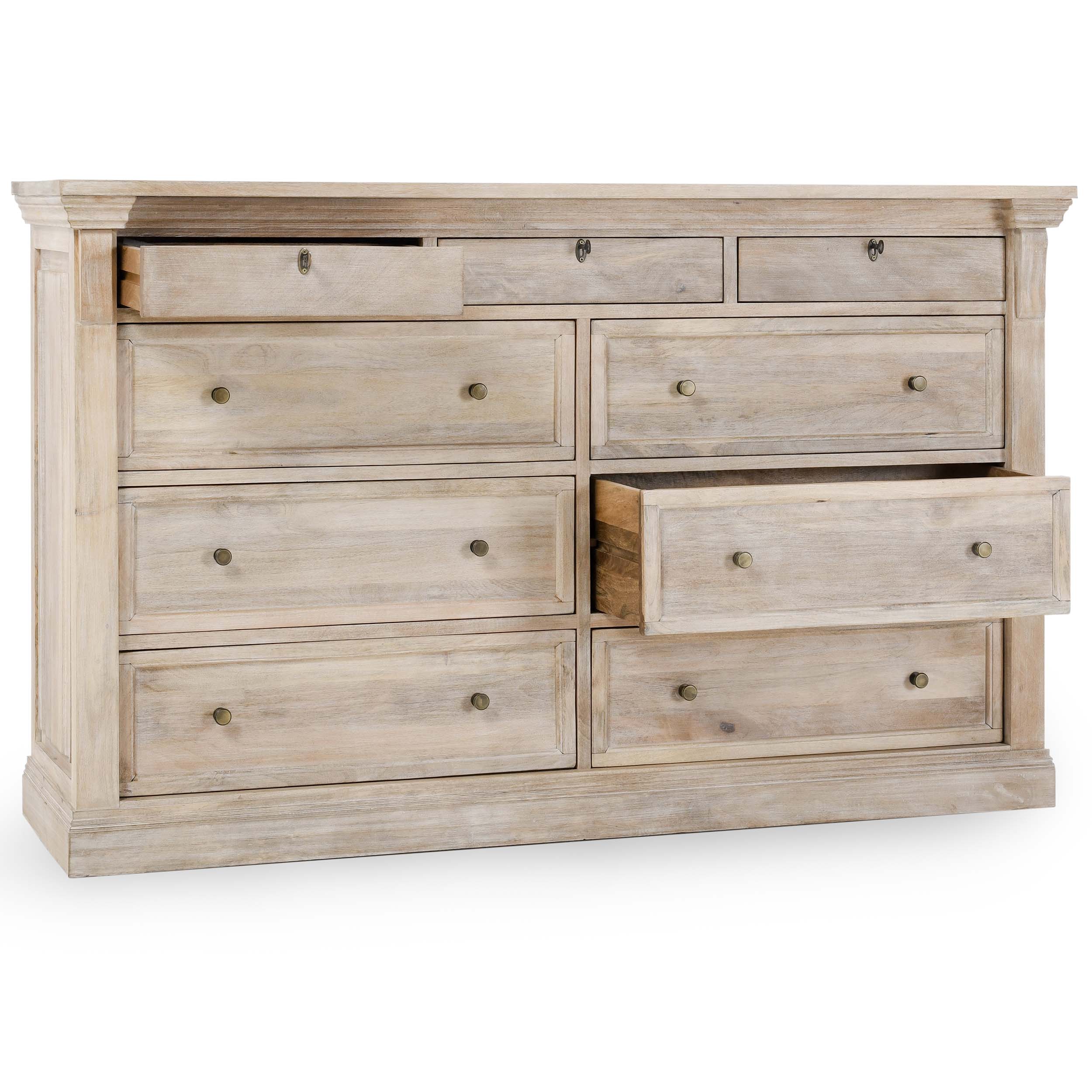 Adelaide 9 Drawer Dresser, Natural White Wash - Image 4
