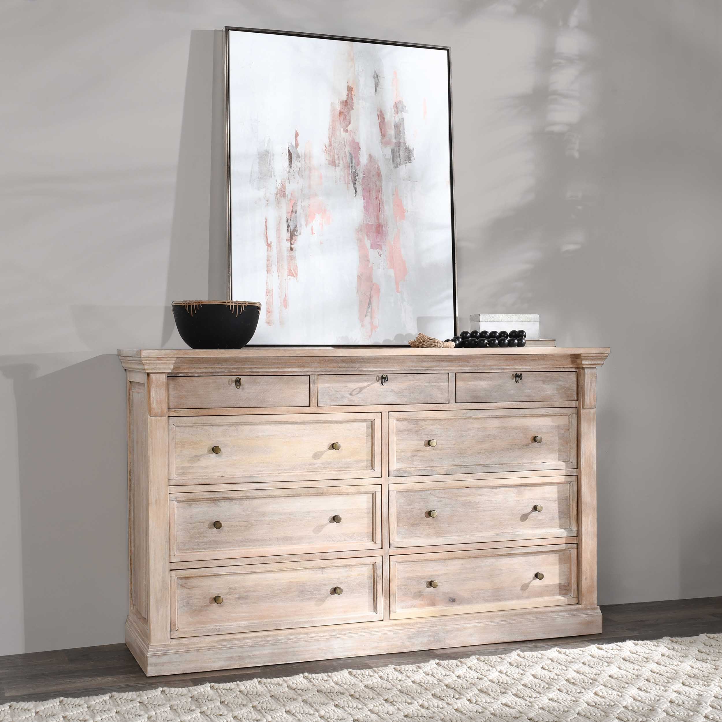 Adelaide 9 Drawer Dresser, Natural White Wash - Image 7