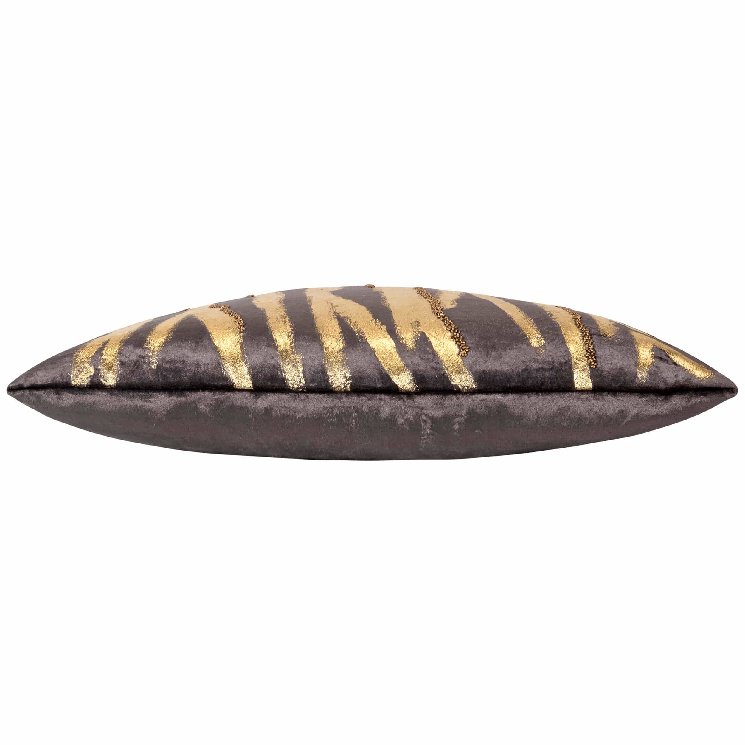 Adele Lumbar Pillow, Charcoal/Gold - Image 2