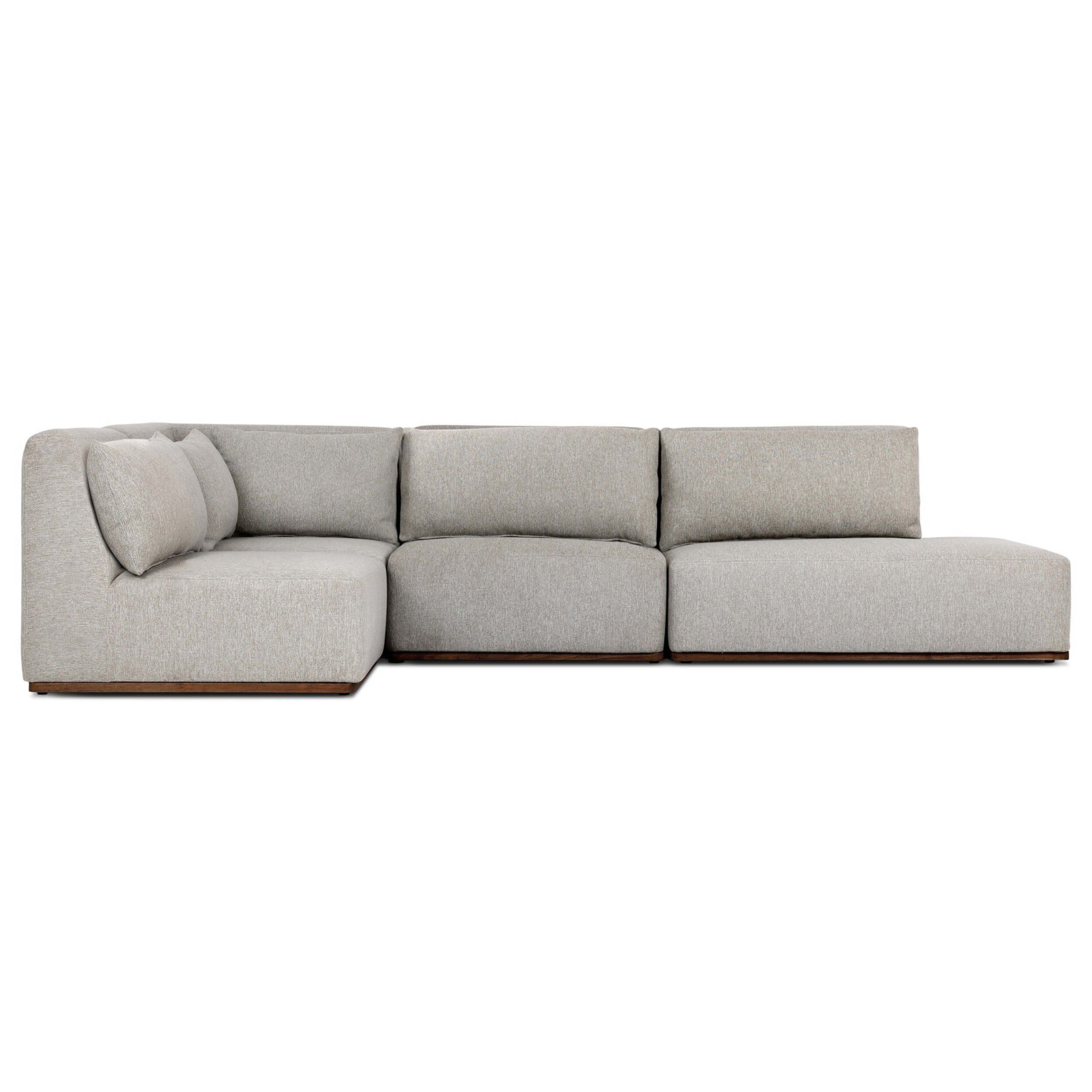 Adler Outdoor 4 Piece Sectional, Concha Fog by Four Hands - Image 3