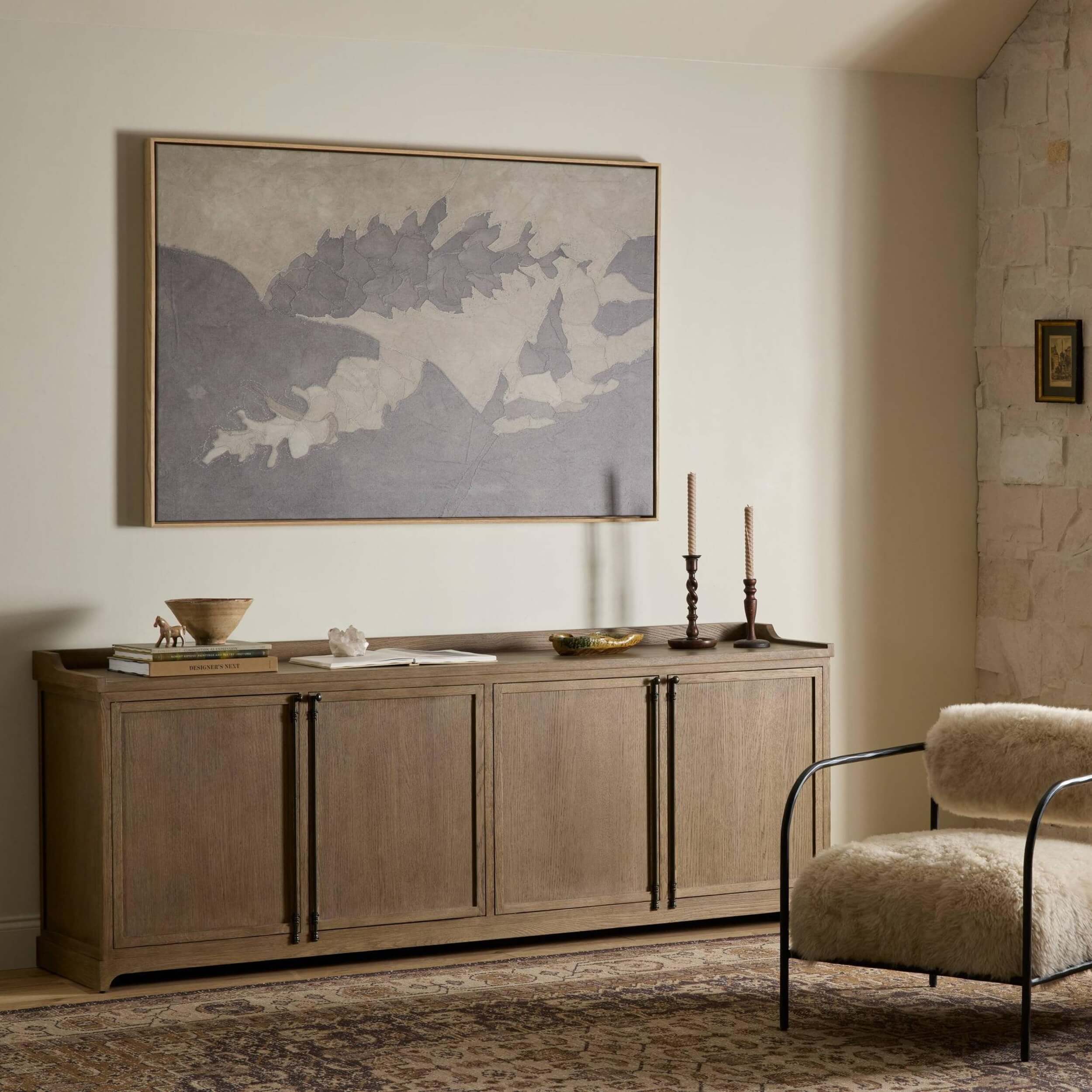 Adley Sideboard, Weathered Washed Oak by Four Hands - Image 6