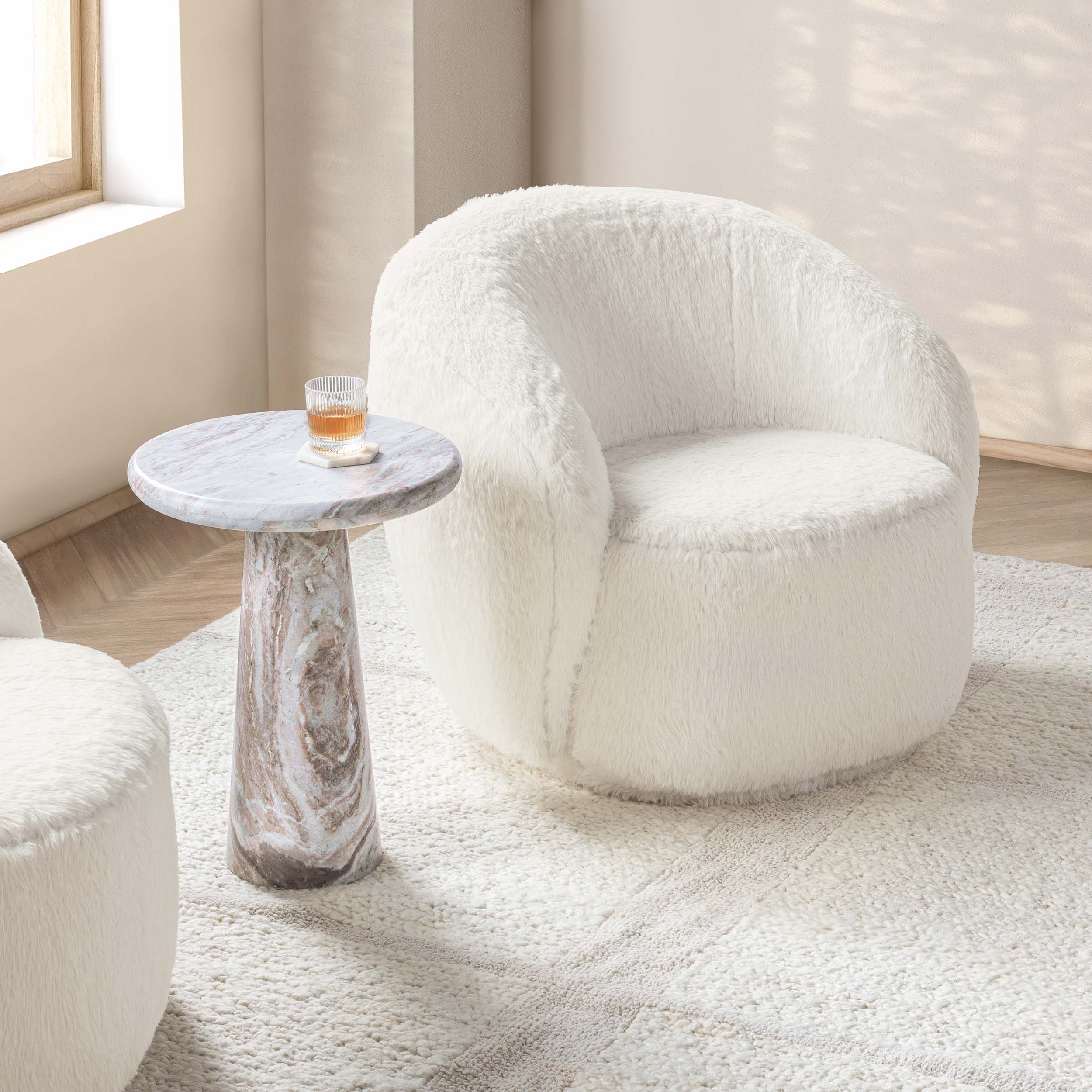 Adley Swivel Chair, Vanilla - Image 6