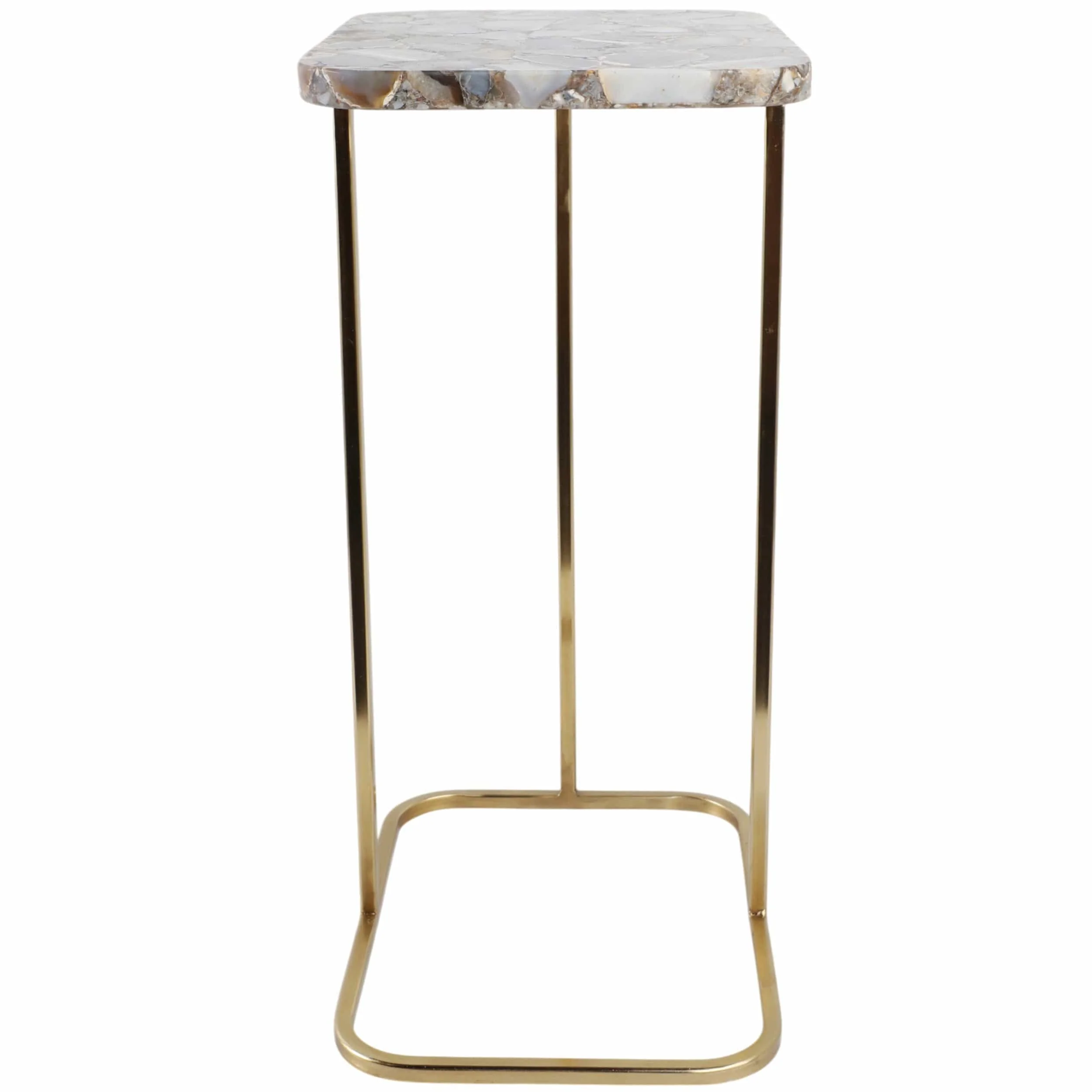 Agate Top C-Table, Black/Gold - Image 4
