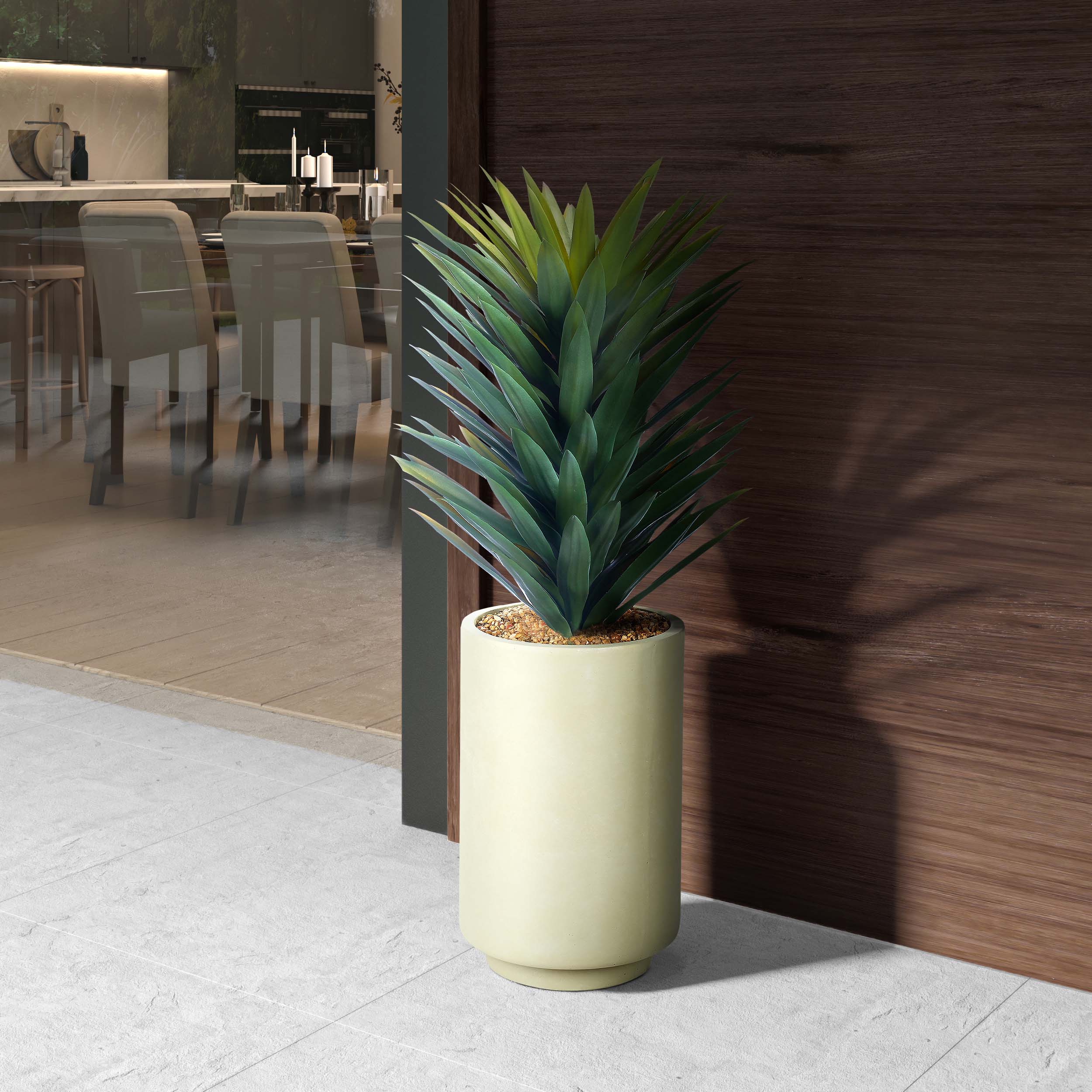 Agave Sisalana in Small Rainey Vase, Off-White - Image 2