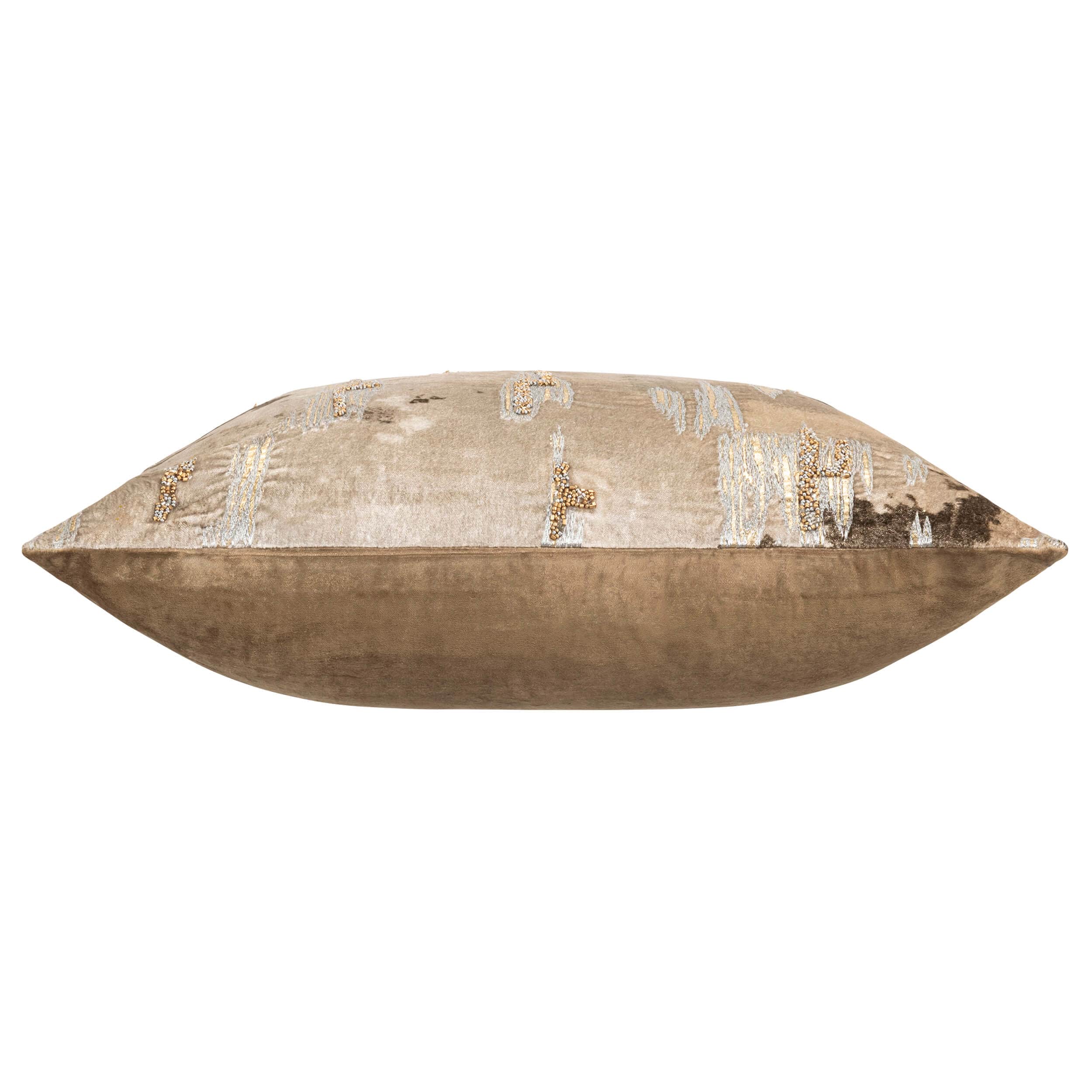 Aida Ombre Metallic Pillow, Ivory/Stone - Image 2