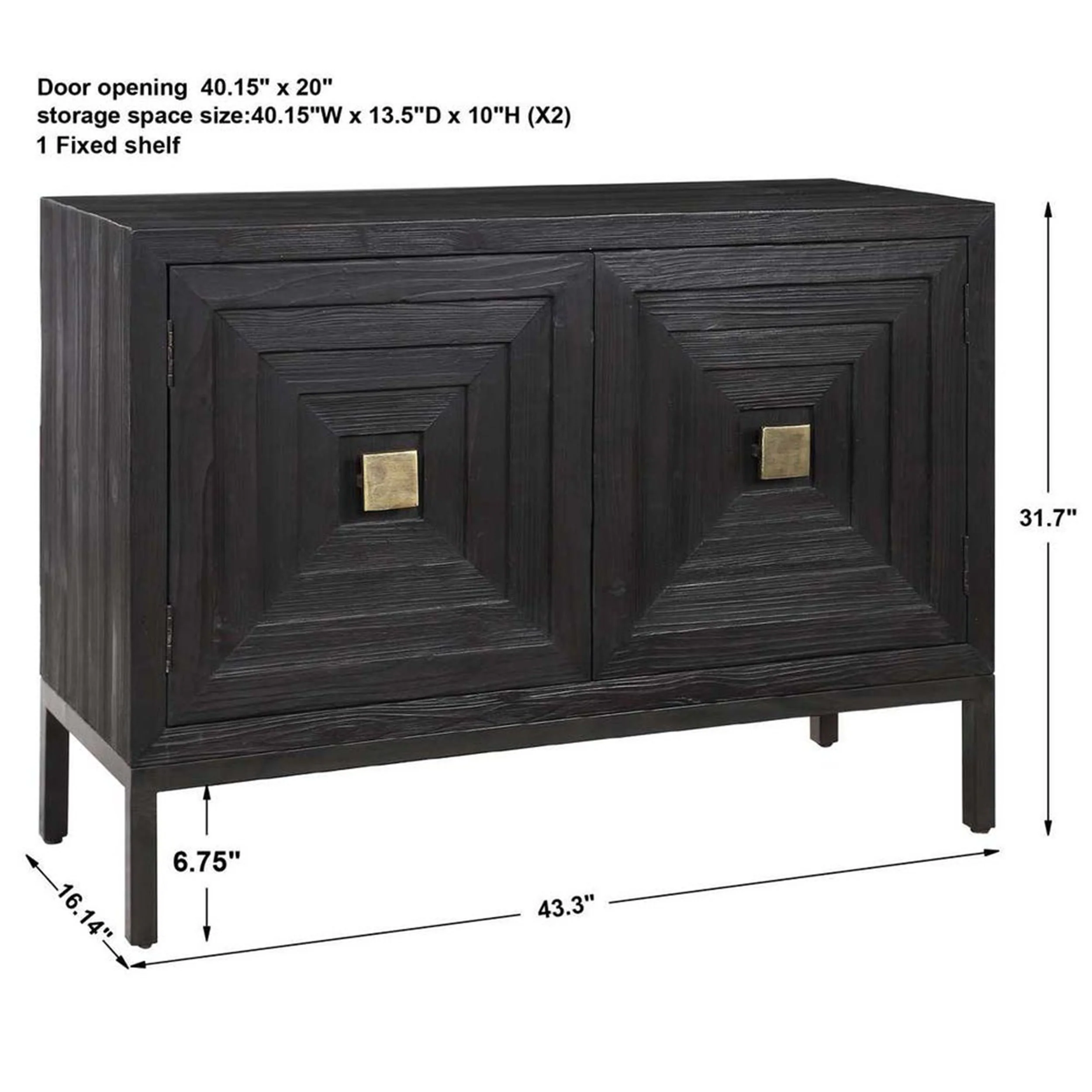 Aiken 2 Door Cabinet, Black - Image 8