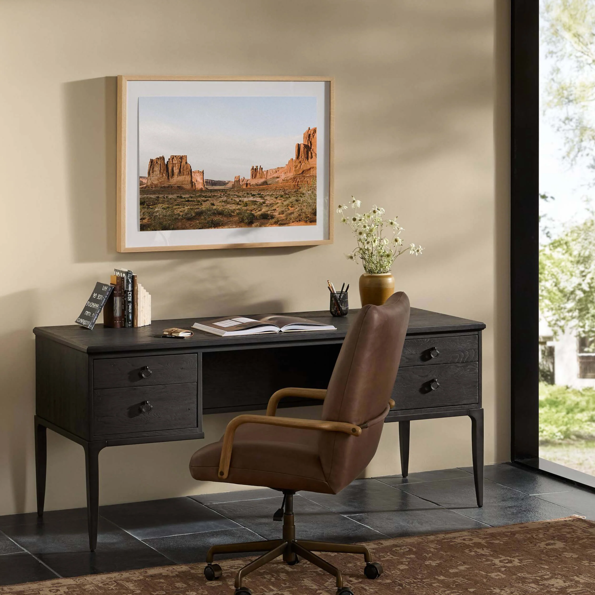 Alden Desk, Worn Black by Four Hands - Image 8