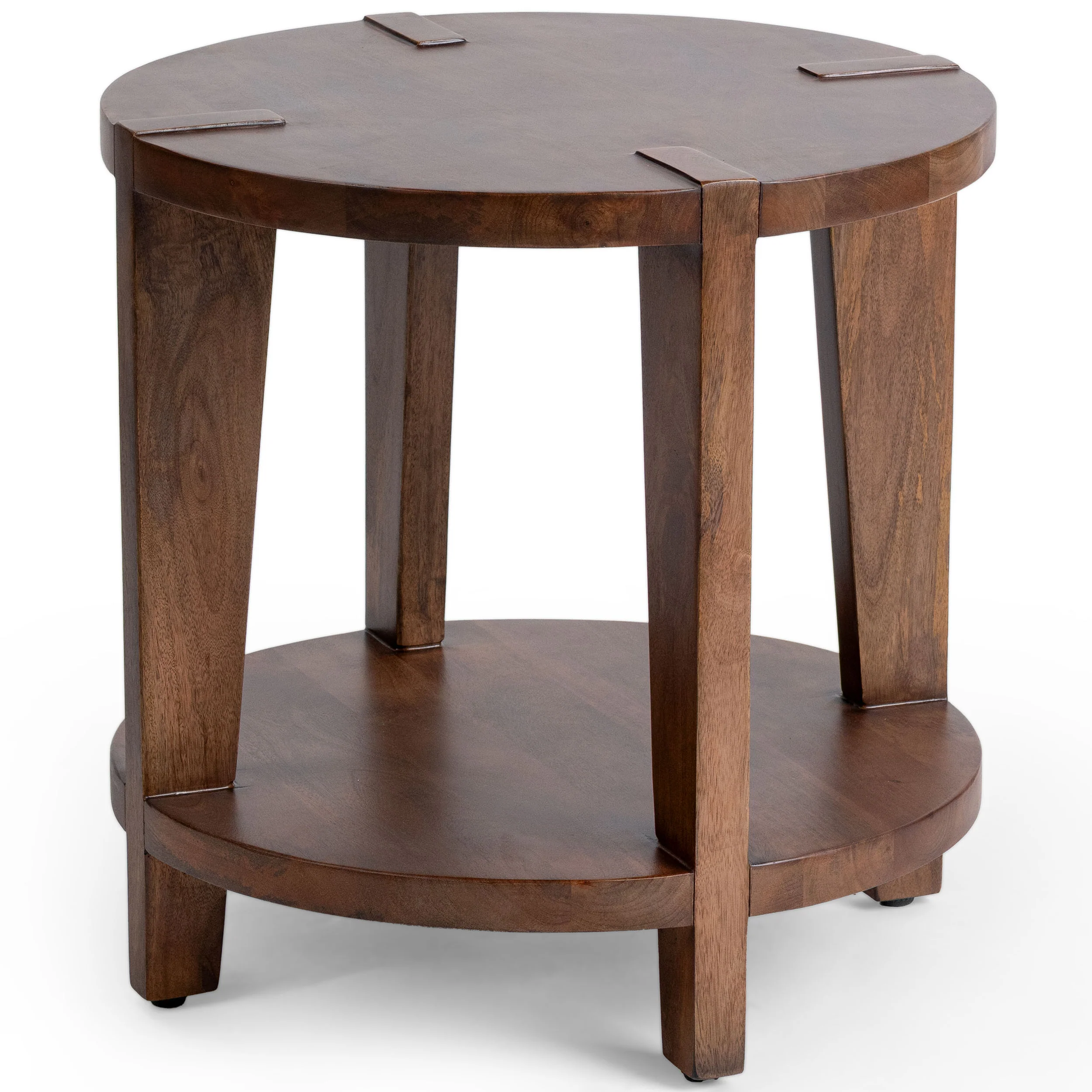 Alenna Round End Table, Tundra Brown