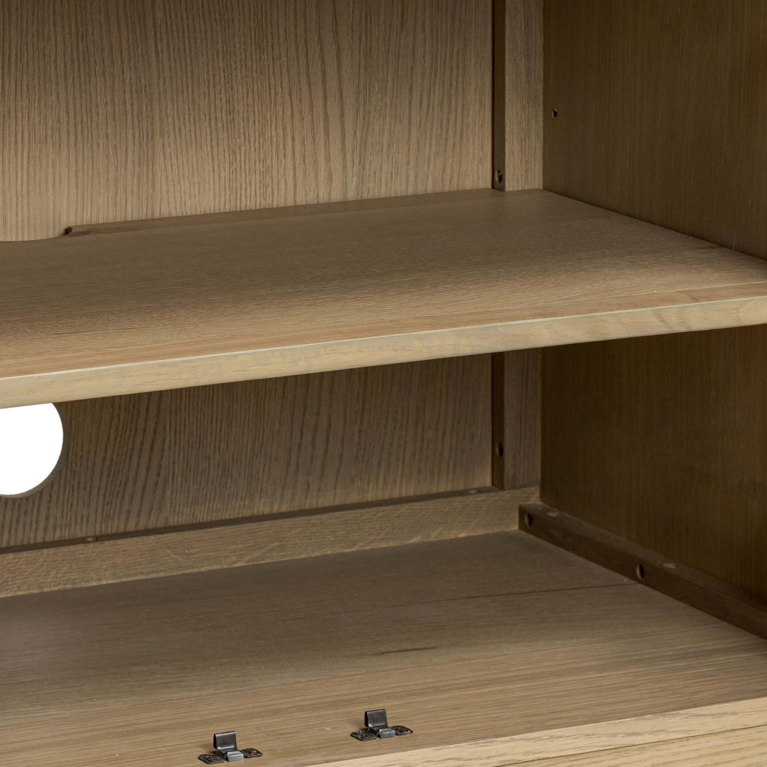Alessio Media Console, Aged Natural Oak by Four Hands - Image 5