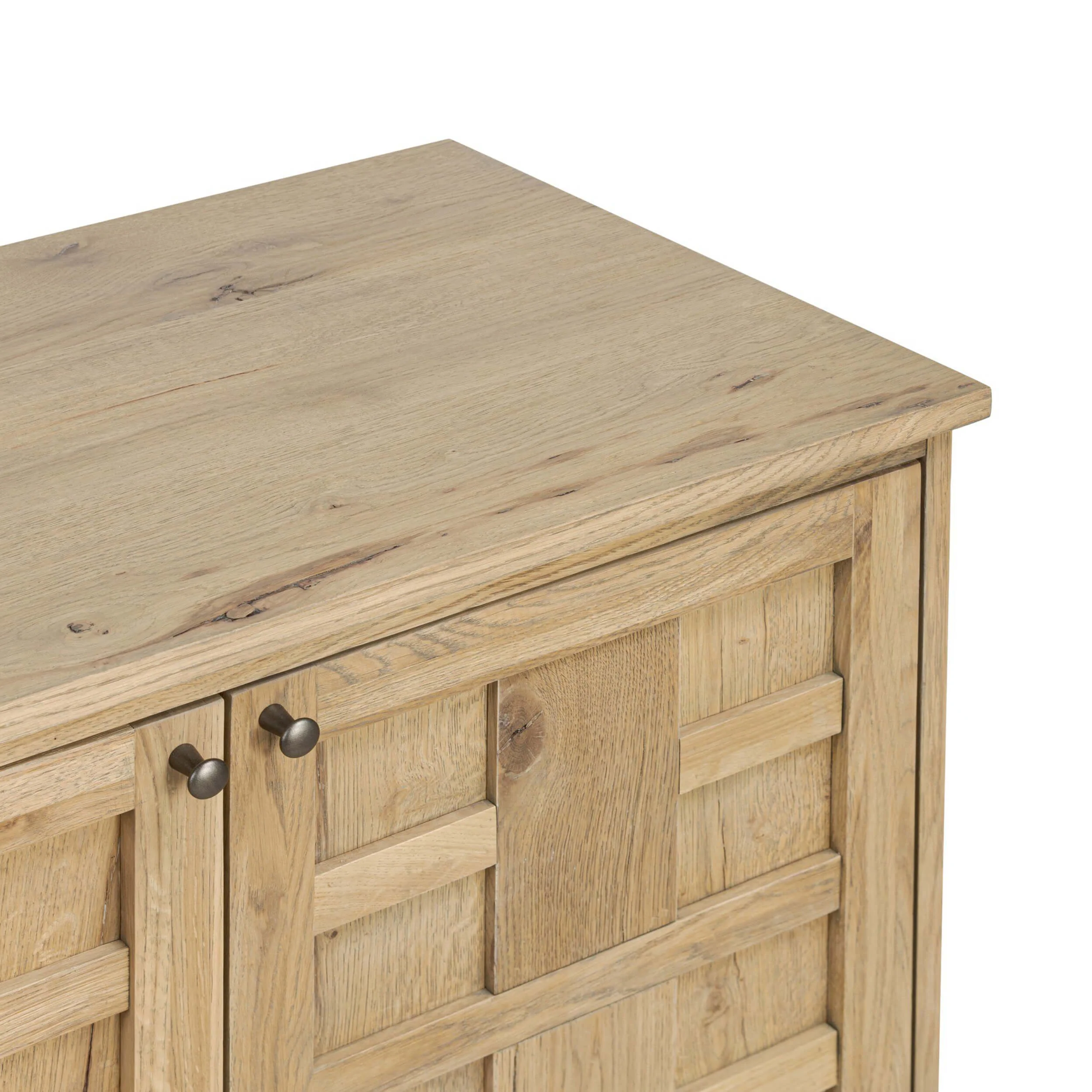 Alessio Media Console, Aged Natural Oak by Four Hands - Image 6