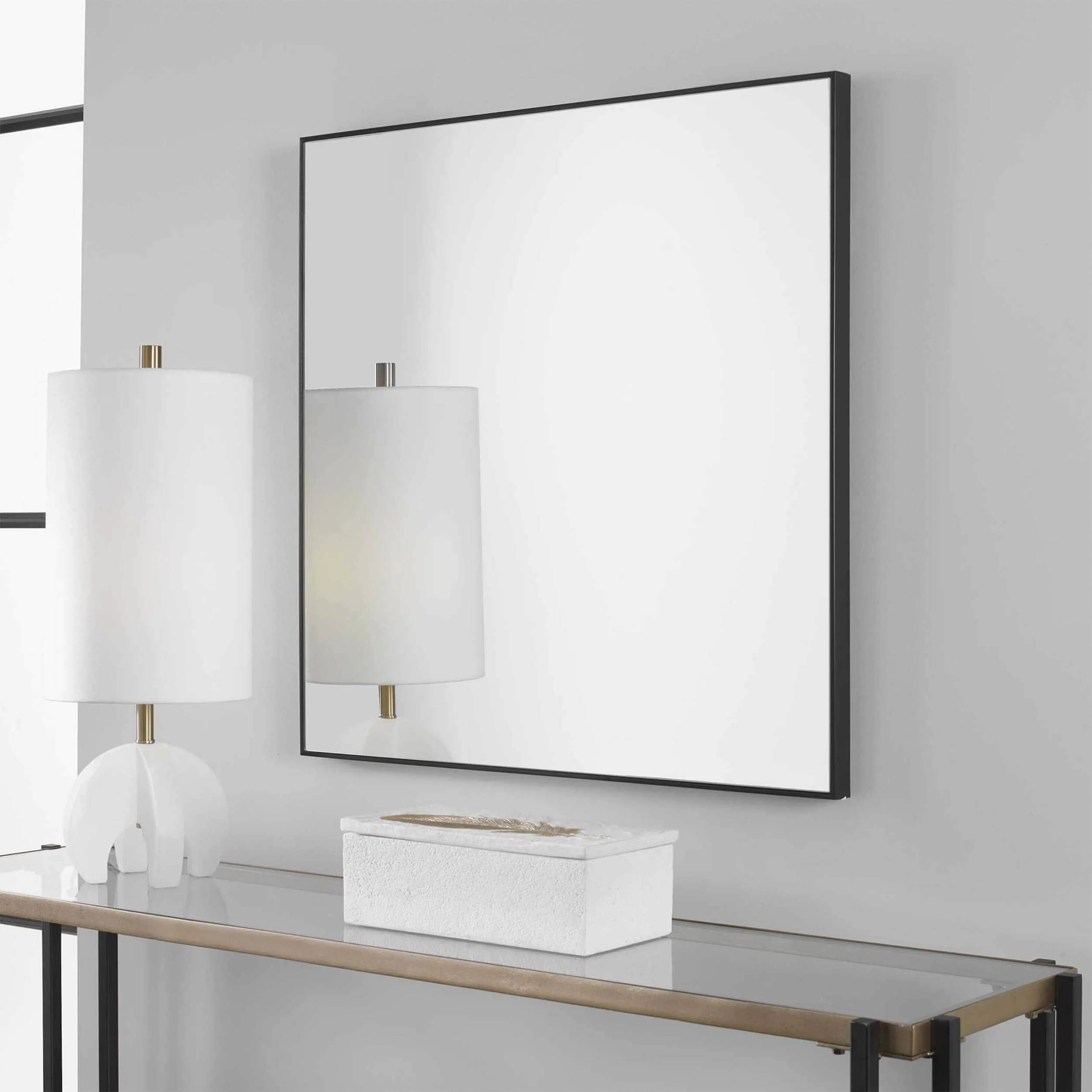 Alexo Square Mirror, Black - Image 4
