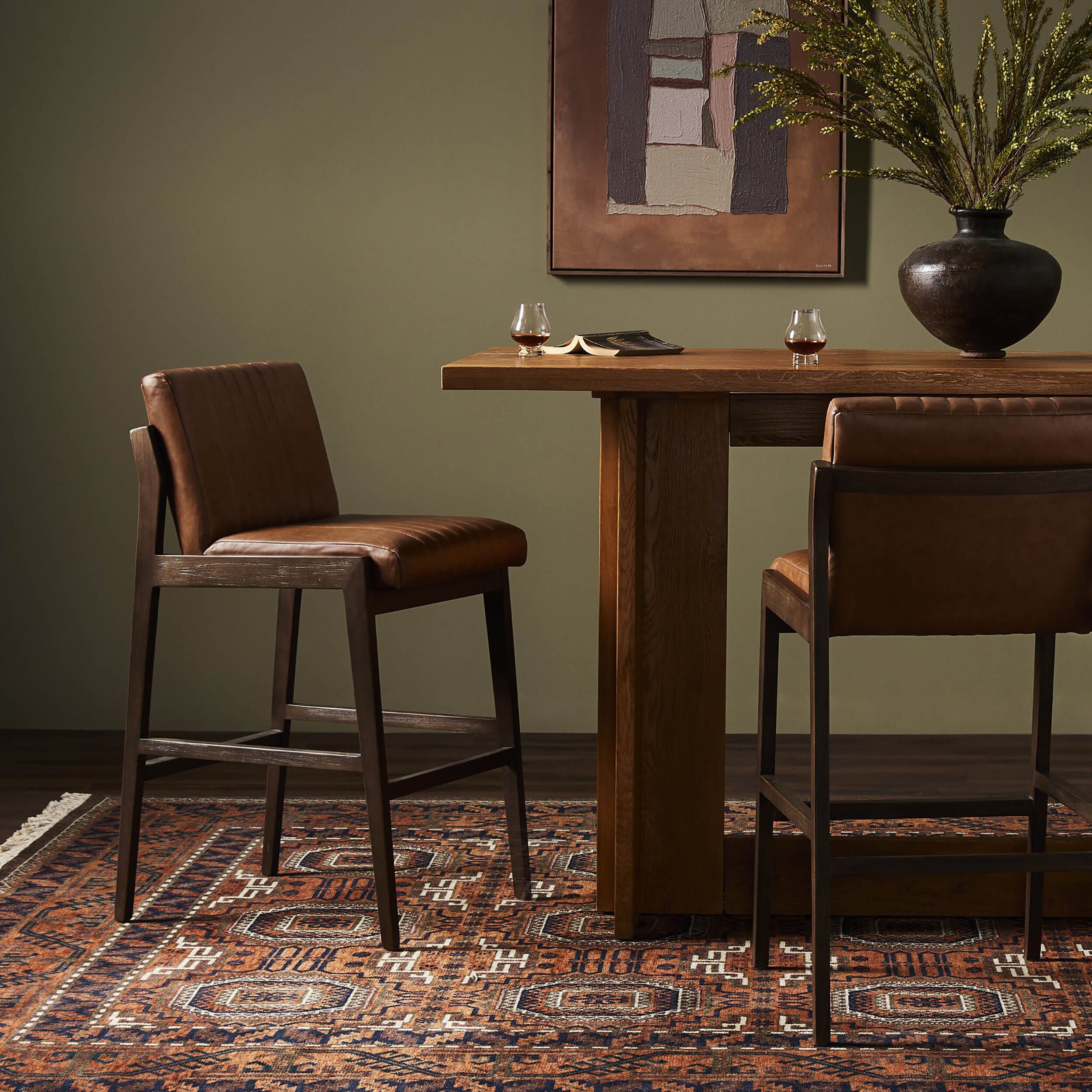 Alice Leather Bar & Counter Stool, Sonoman Chestnut - Image 6