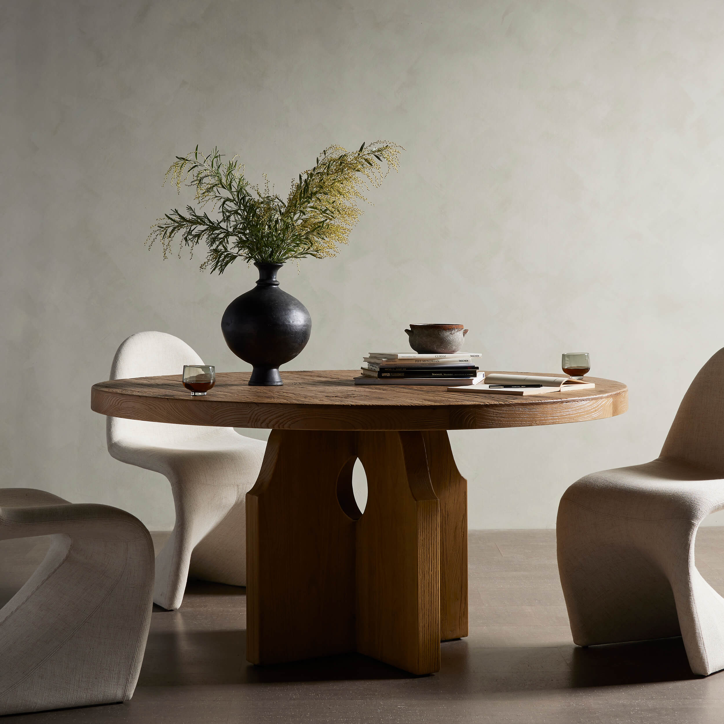 Allandale Round Dining Table, Natural by Four Hands - Image 4