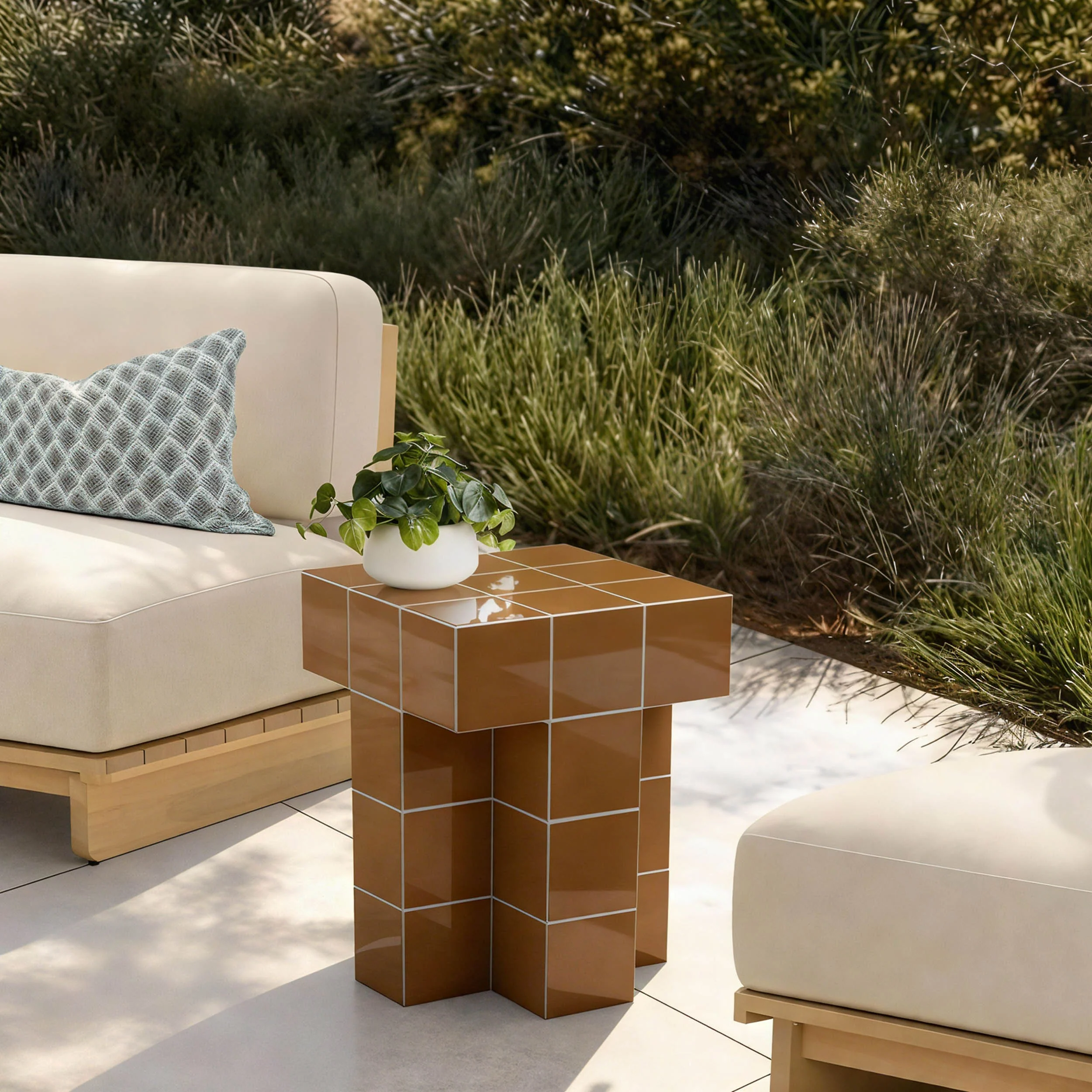 Alma Tile Side Table, Orange - Image 5