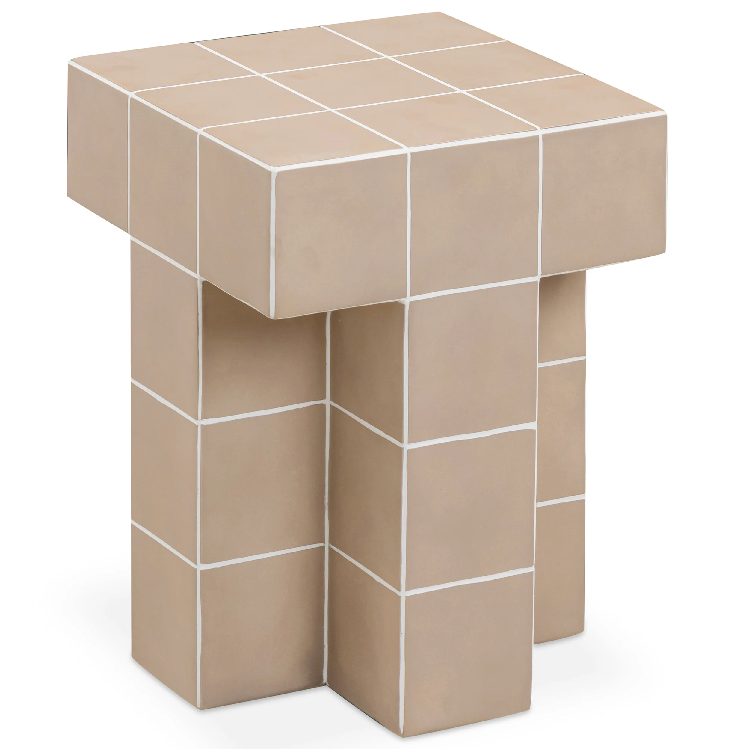 Alma Tile Side Table, Taupe