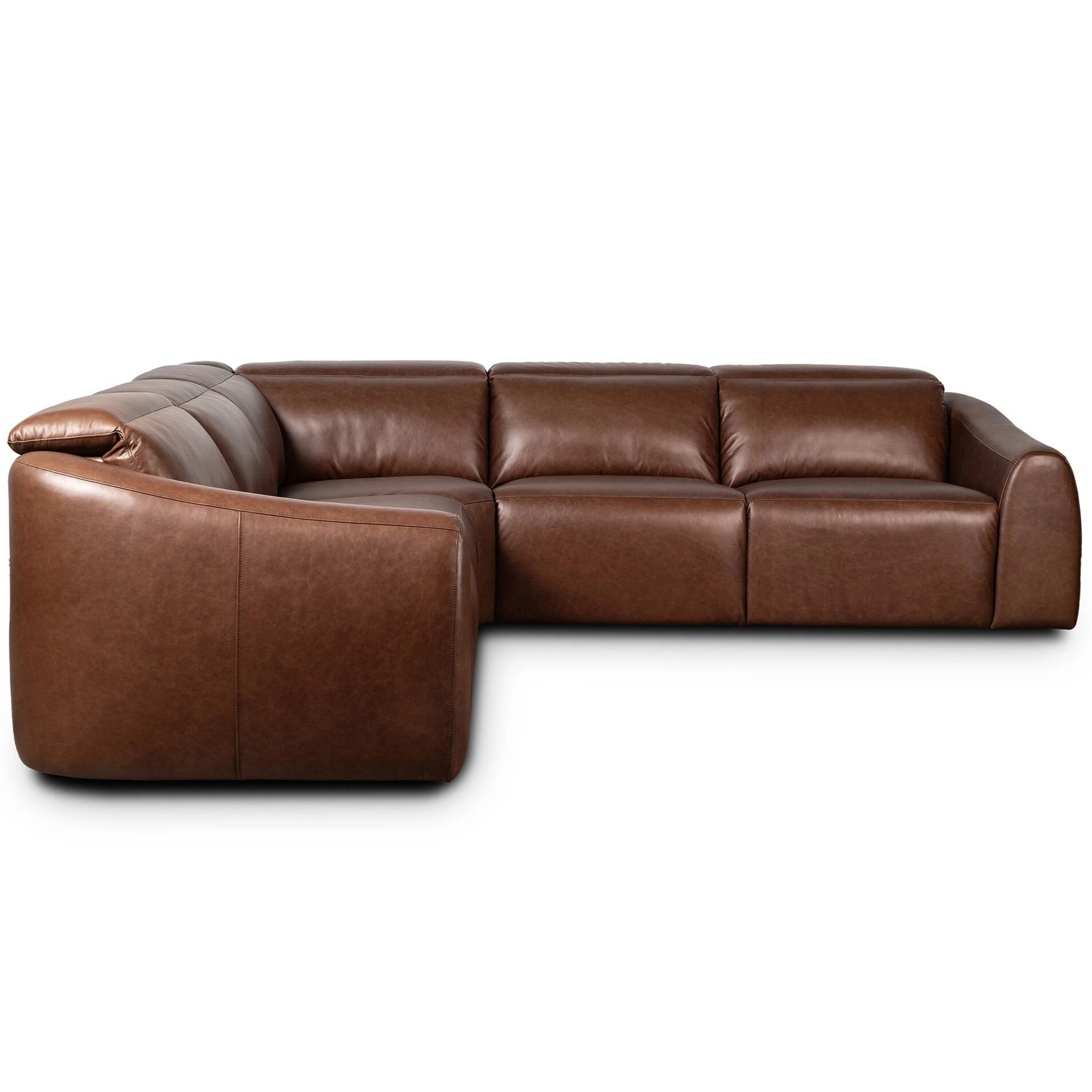 Alondra Leather Power Recliner 5 Piece Sectional, Sonoma Coco by Four Hands - Image 2
