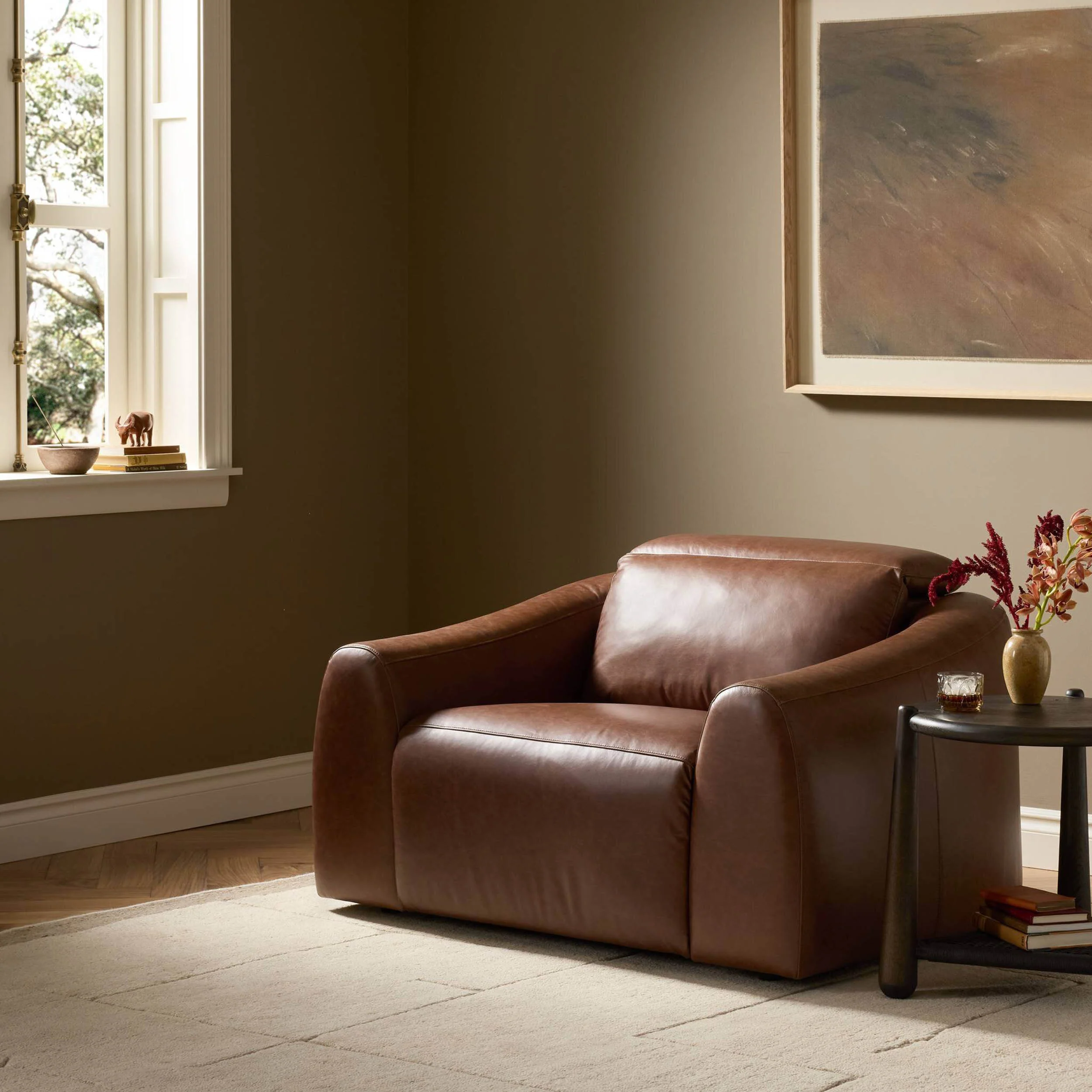 Alondra Leather Power Recliner, Sonoma Coco by Four Hands - Image 8