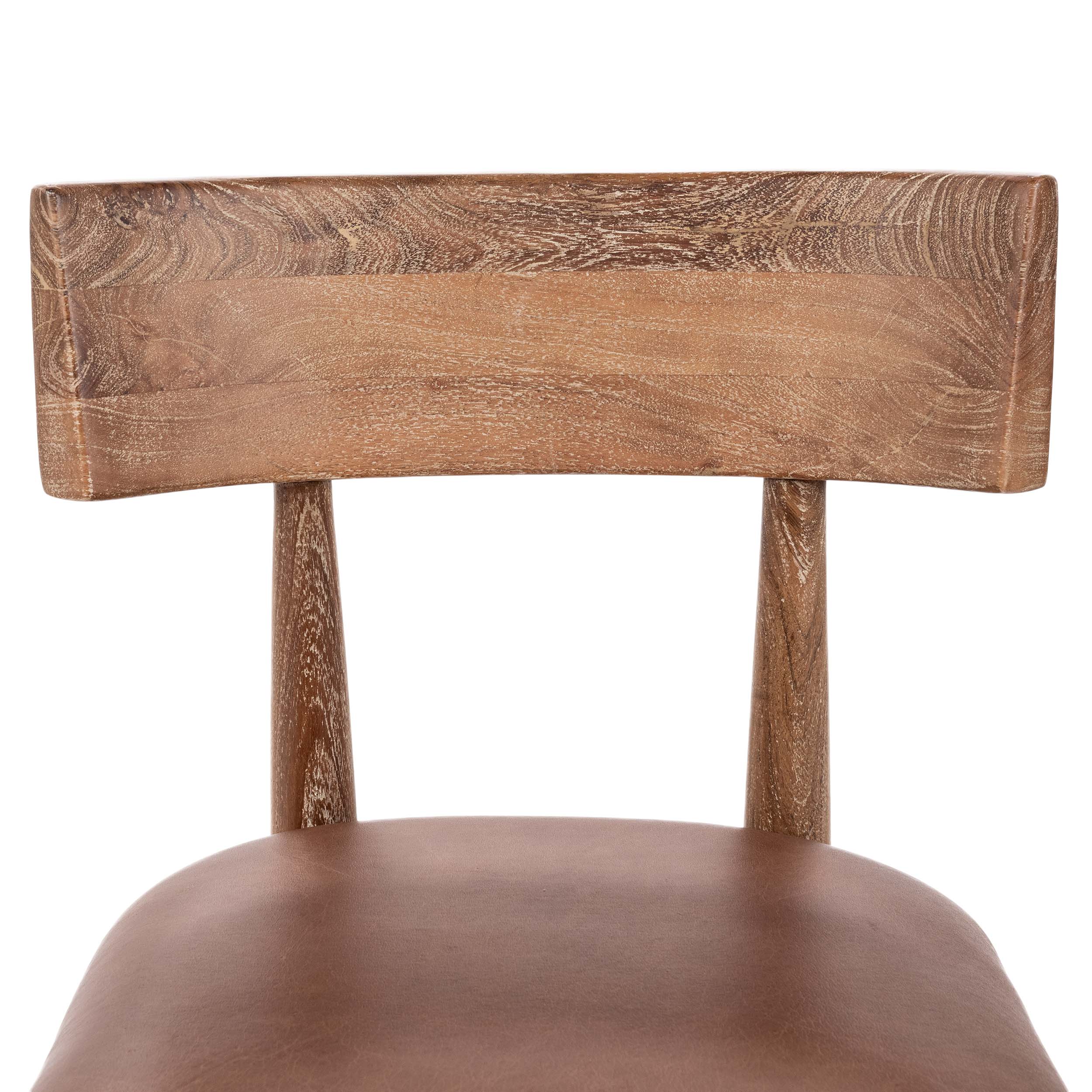 Alvaro Leather Dining Chair Set of 2, Golden Wheat - Image 5