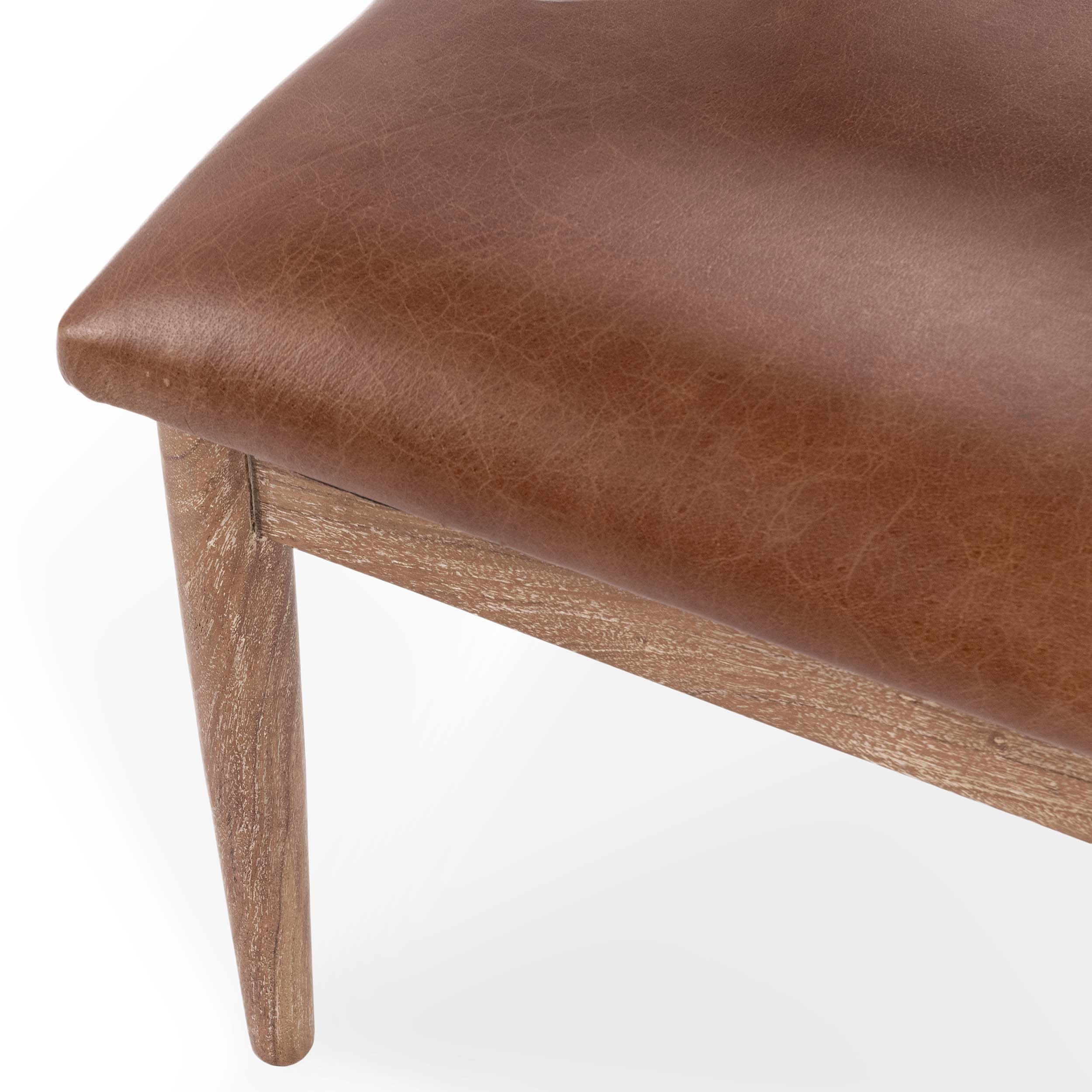 Alvaro Leather Dining Chair Set of 2, Golden Wheat - Image 6