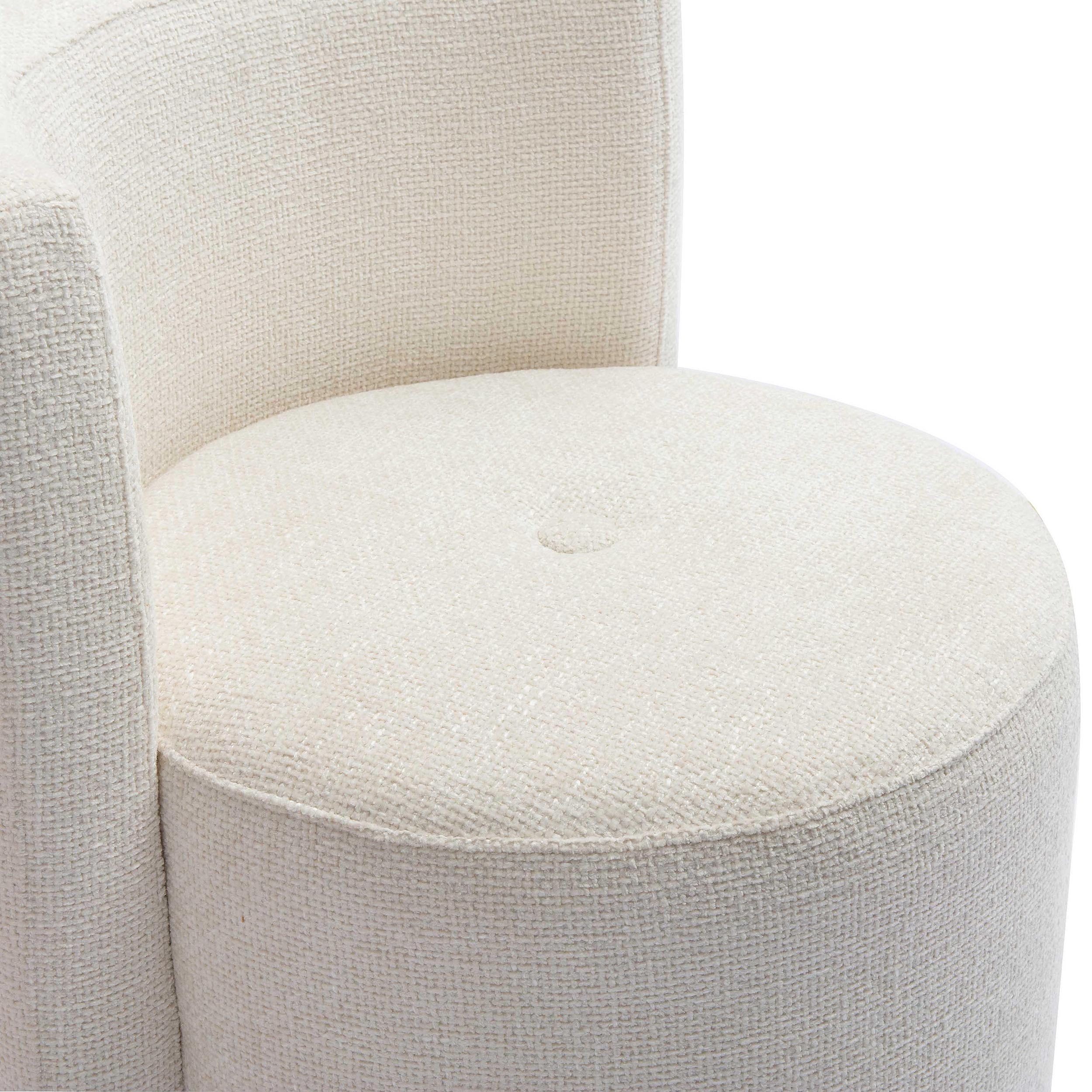 Alyssa Rolling Desk Chair, Cream - Image 3