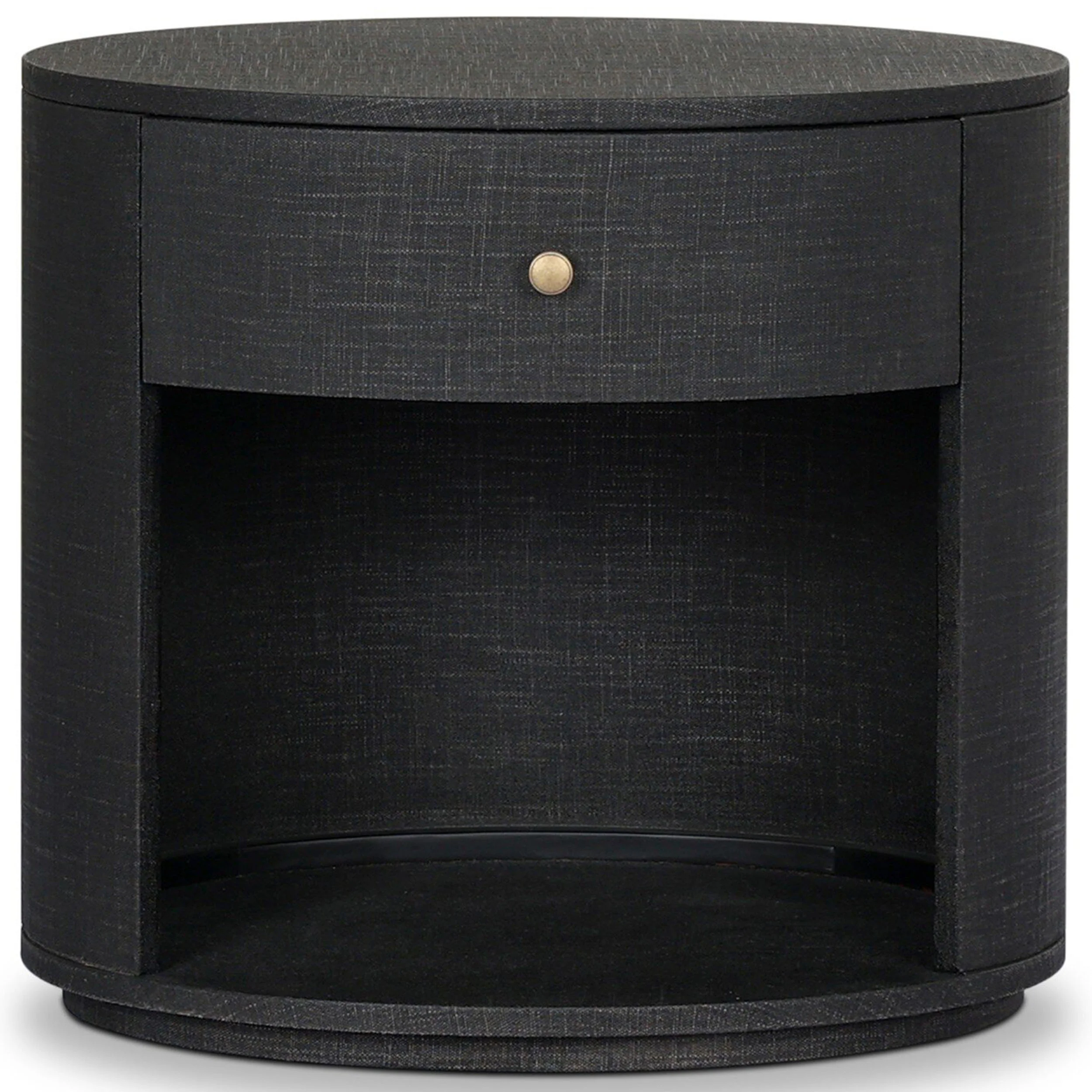 Amelia 1 Drawer Oval Nightstand, Black by Four Hands - Image 2