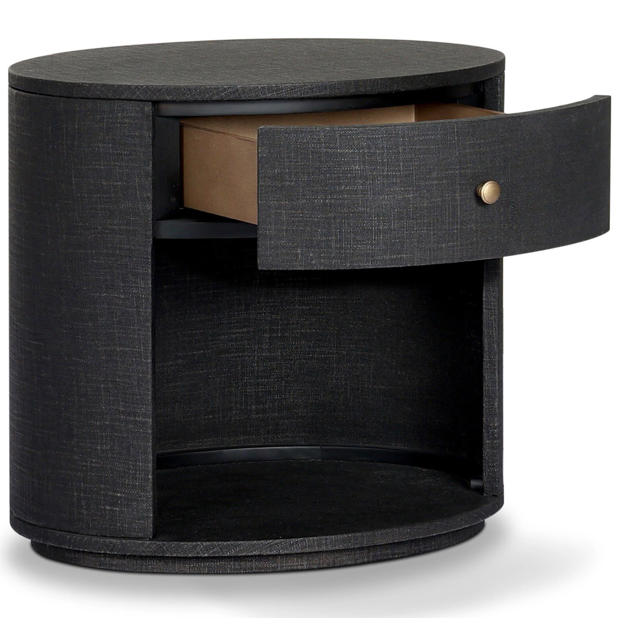 Amelia 1 Drawer Oval Nightstand, Black by Four Hands - Image 4