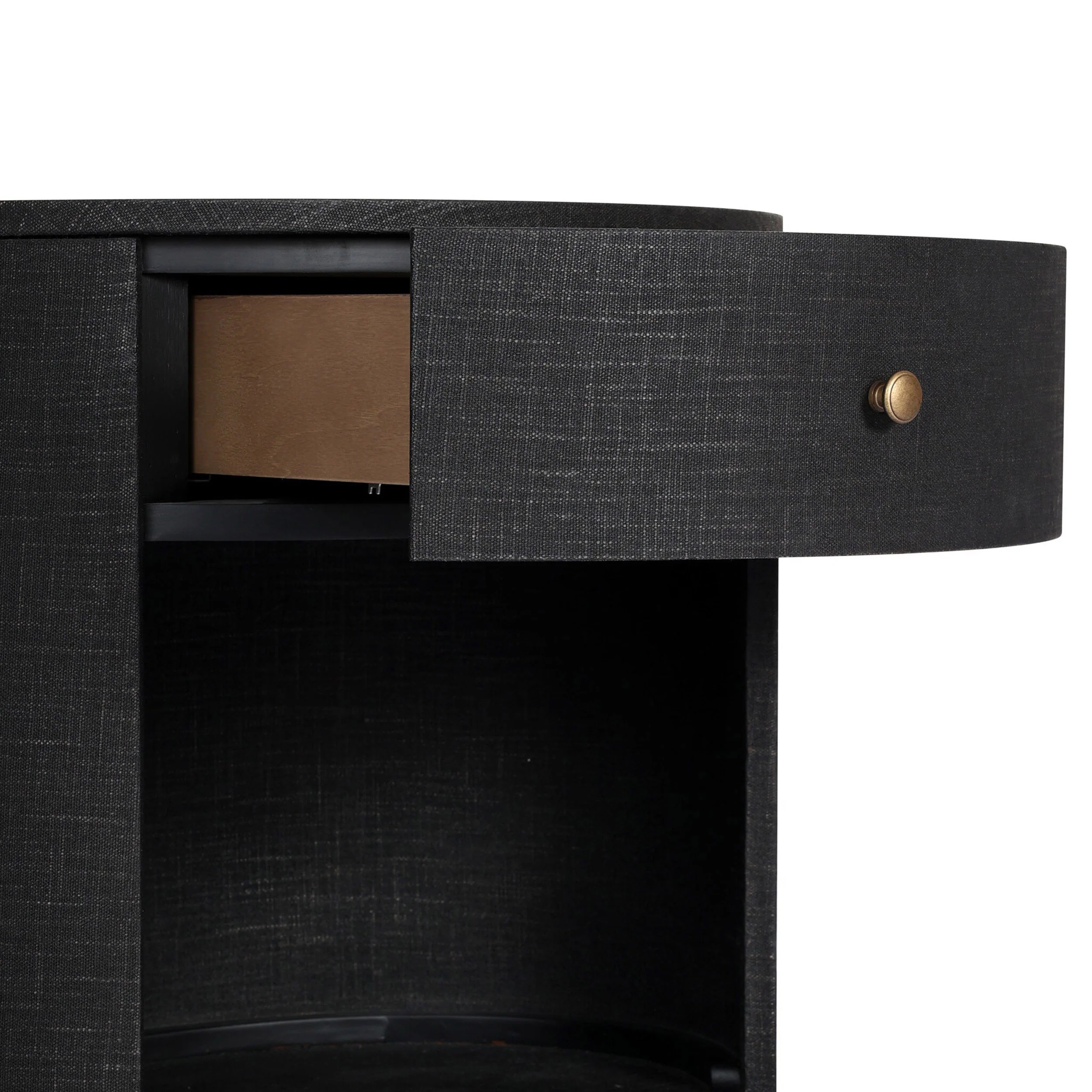 Amelia 1 Drawer Oval Nightstand, Black by Four Hands - Image 5