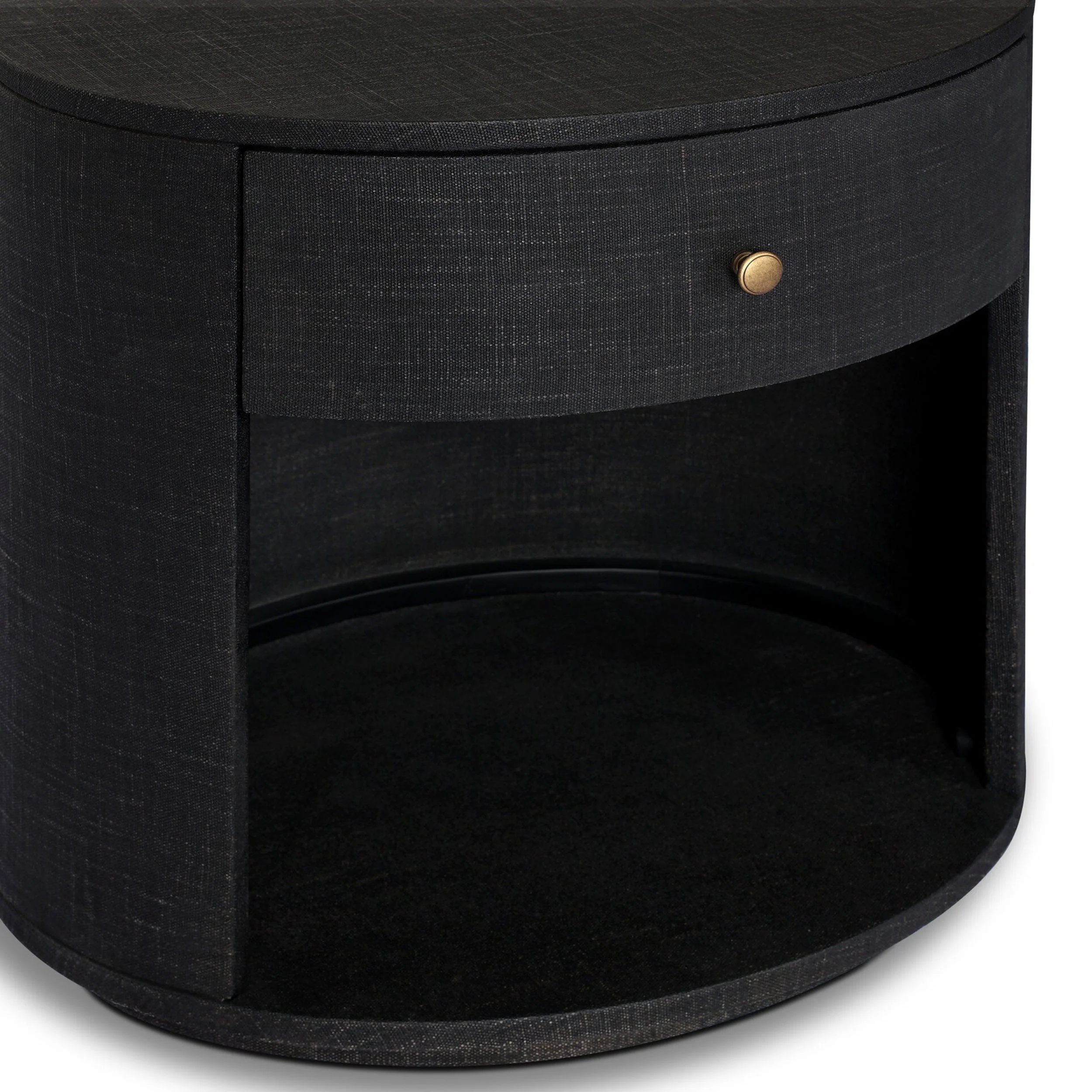Amelia 1 Drawer Oval Nightstand, Black by Four Hands - Image 6