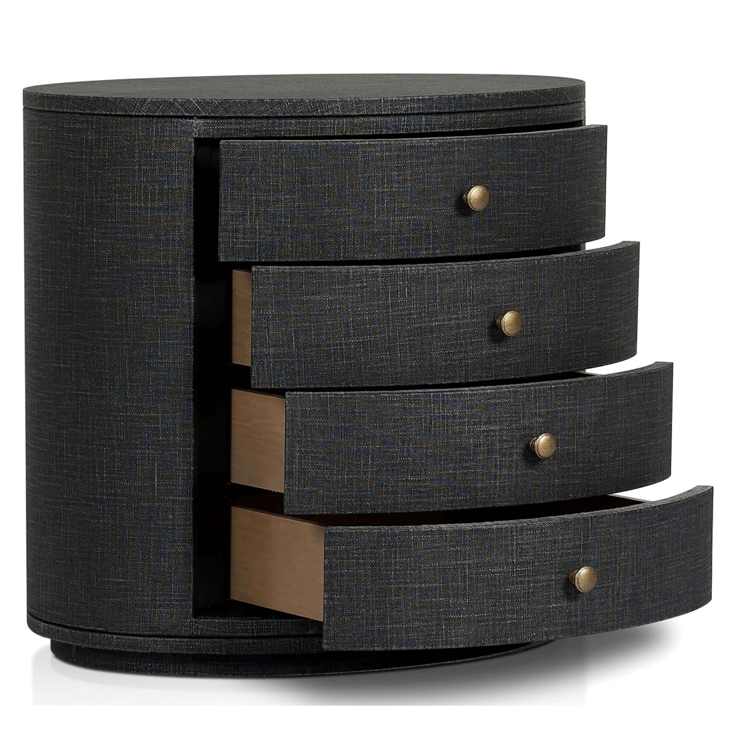 Amelia Oval Nightstand, Black by Four Hands - Image 4