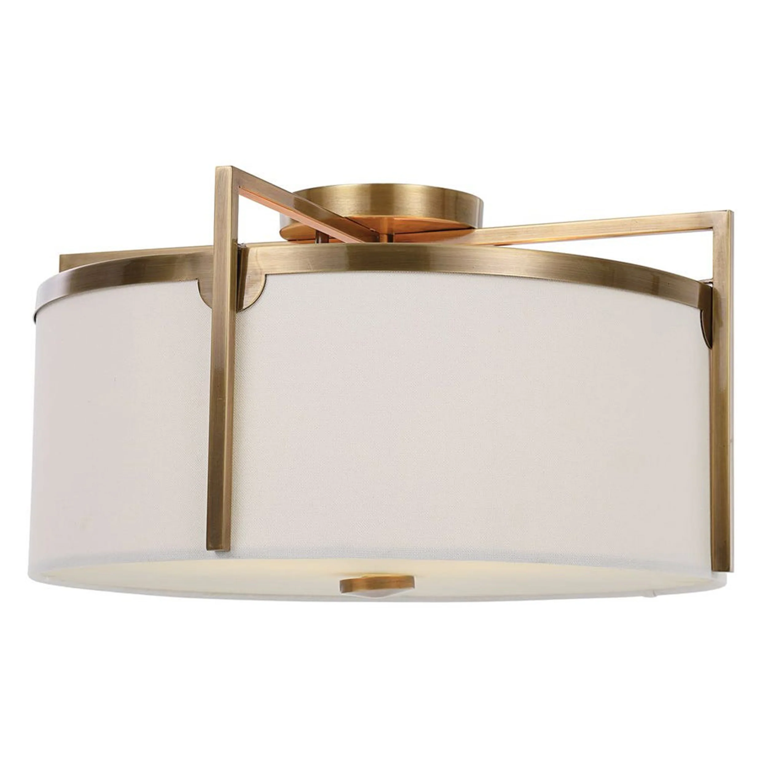 Colfax 3 Light Semi Flush, Antique Brass